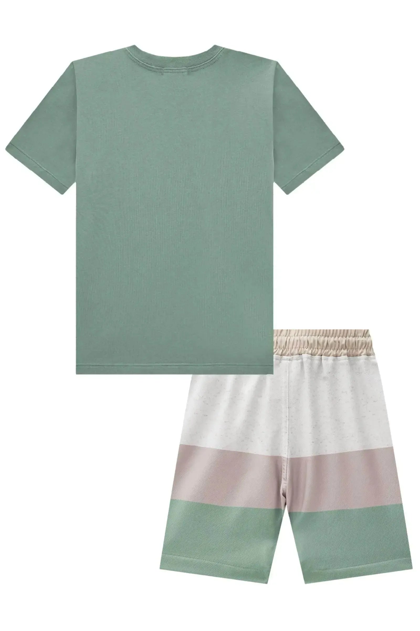 Conjunto de Camiseta em Meia Malha e Bermuda em Nylon Ergonomic com Elastano 83161 LucBoo Infantil Menino