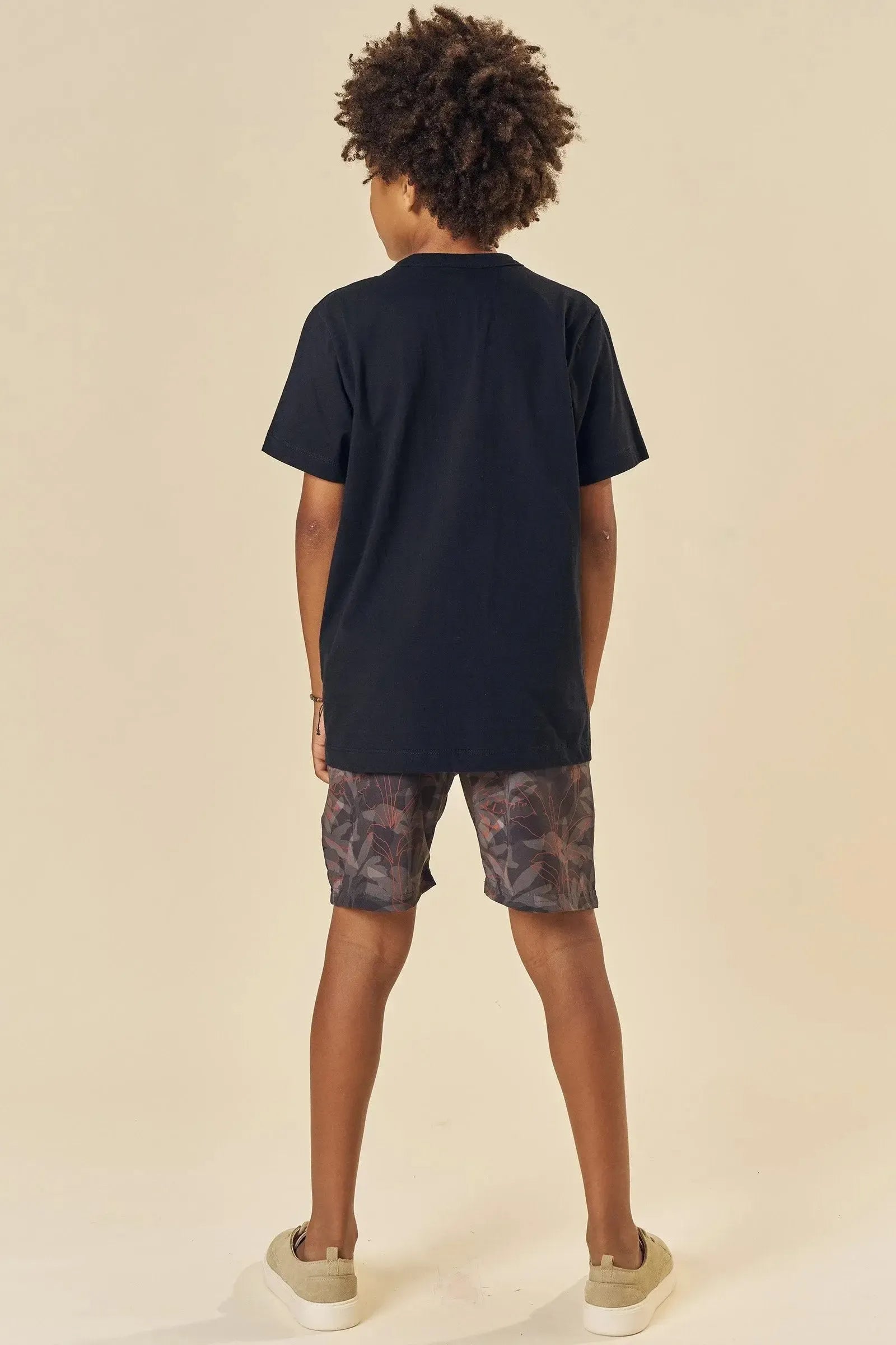 Conjunto de Camiseta em Meia Malha e Bermuda em Nylon Ergonomic com Elastano 83809 Johnny Fox Teen Menino