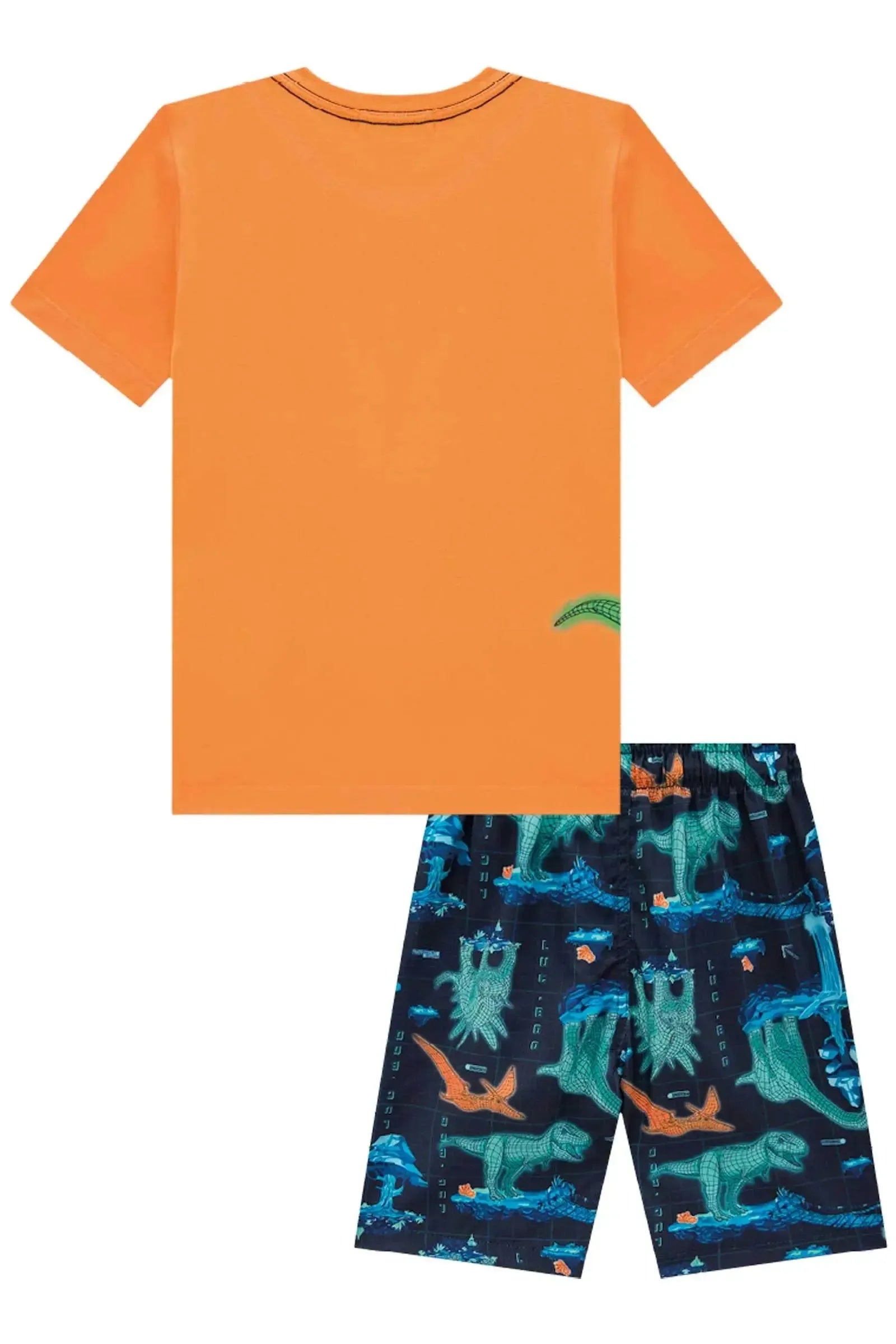 Conjunto de Camiseta em Meia Malha e Bermuda em Nylon Ergonomic com Elastano 85110 LucBoo Infantil Menino