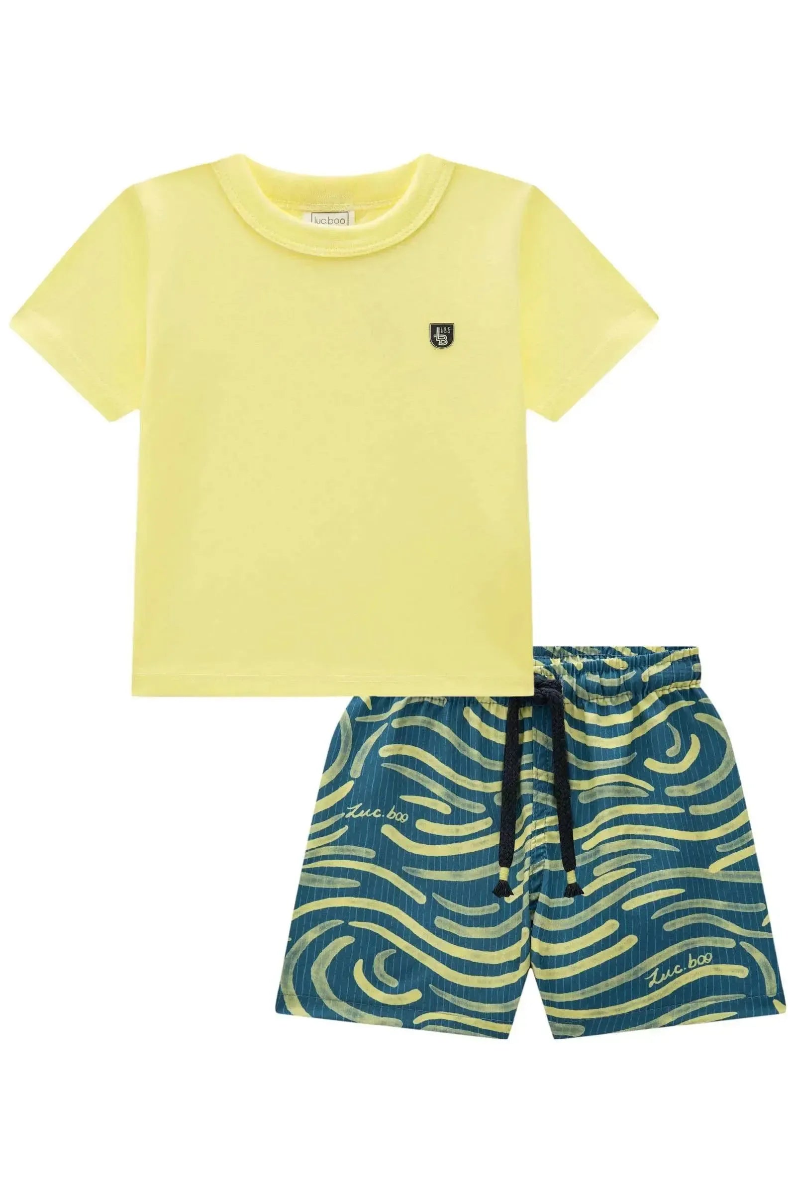 Conjunto de Camiseta em Meia Malha e Bermuda em Nylon Ergonomic com Elastano 85954 LucBoo Bebê Menino