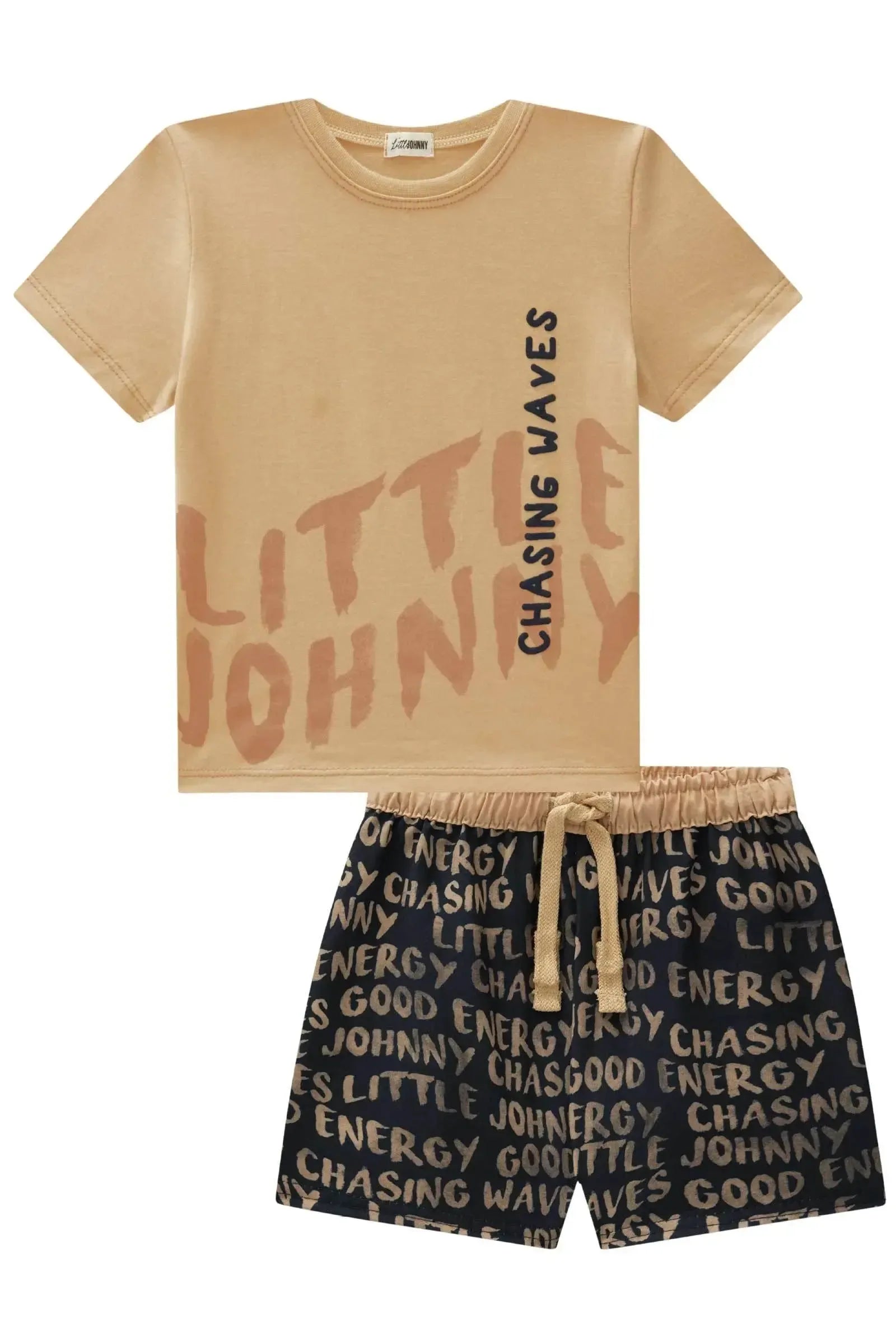 Conjunto de Camiseta em Meia Malha e Bermuda em Nylon Ergonomic com Elastano 88675 Johnny Fox Bebê Menino