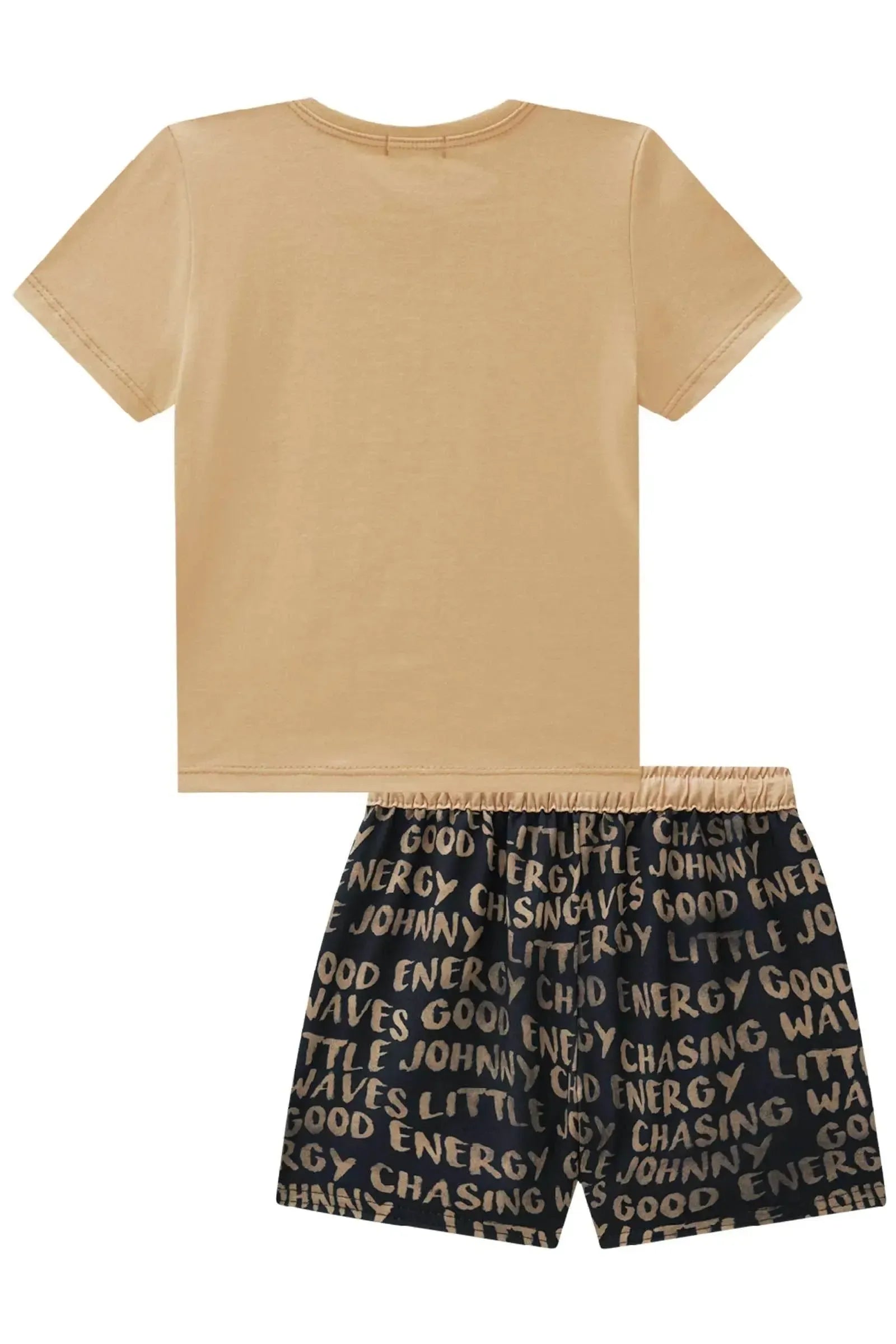 Conjunto de Camiseta em Meia Malha e Bermuda em Nylon Ergonomic com Elastano 88675 Johnny Fox Bebê Menino