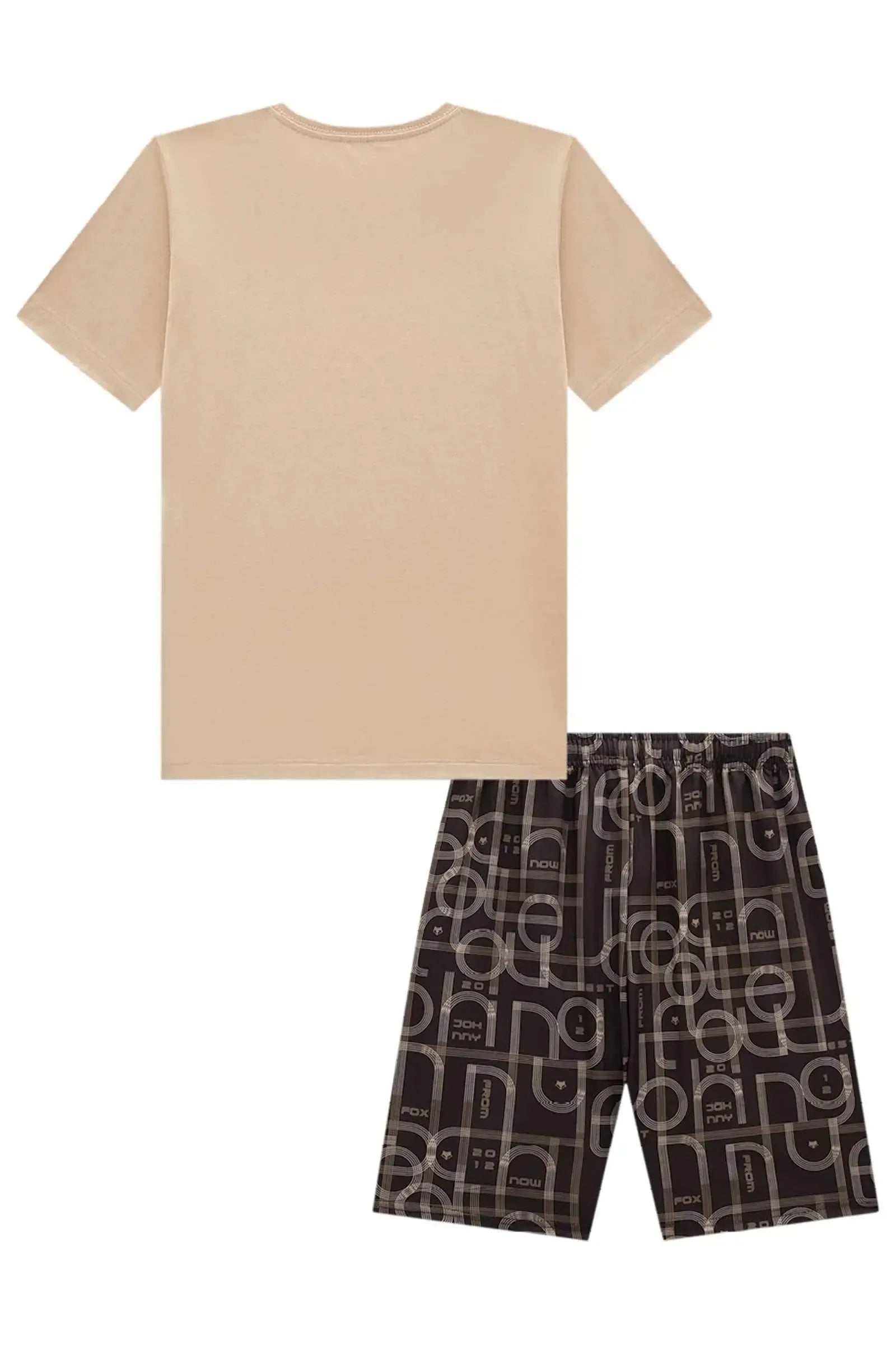 Conjunto de Camiseta em Meia Malha e Bermuda em Nylon Ergonomic com Elastano 96841 Johnny Fox Teen Menino
