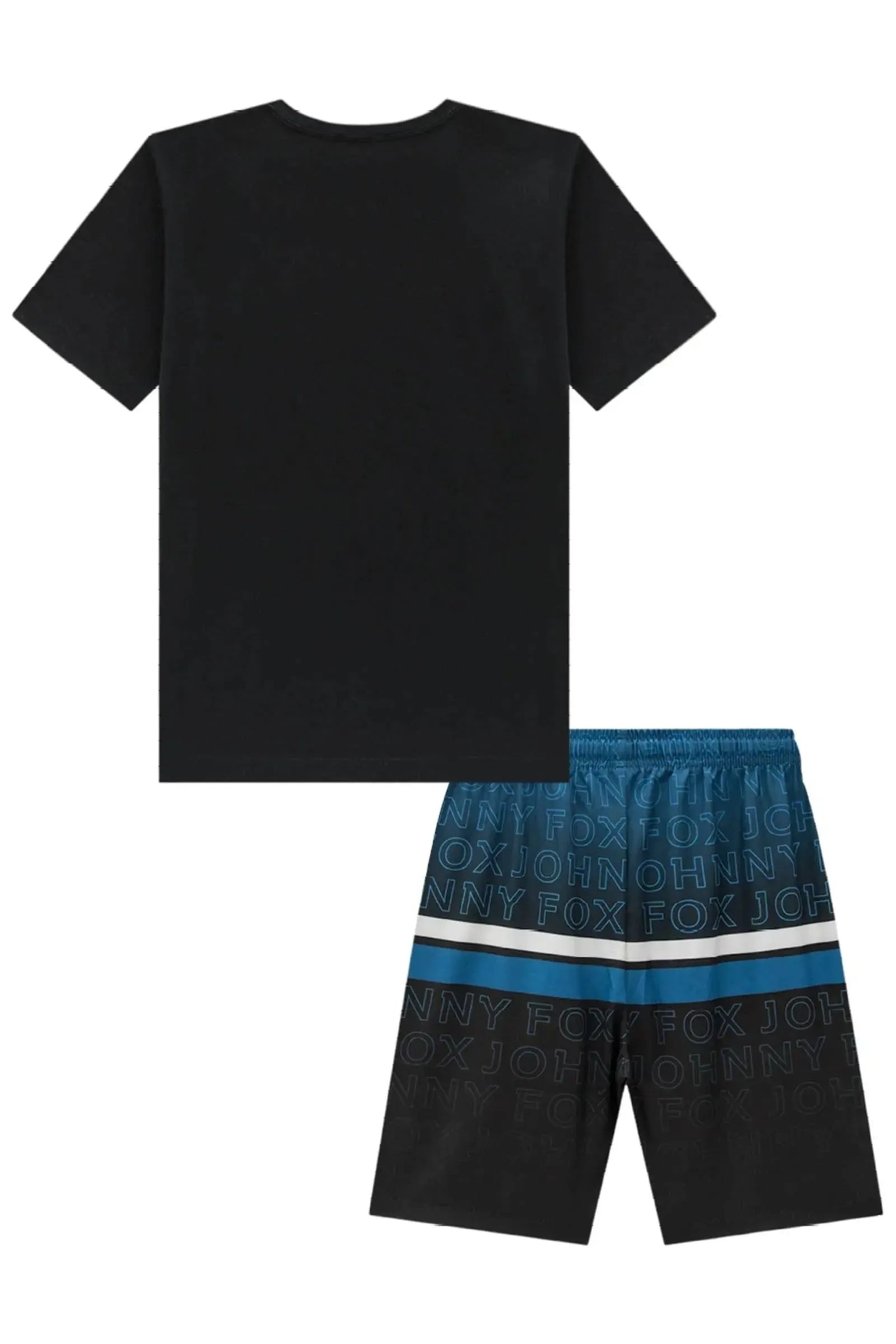 Conjunto de Camiseta em Meia Malha e Bermuda em Nylon Ergonomic com Elastano 96865 Johnny Fox Teen Menino