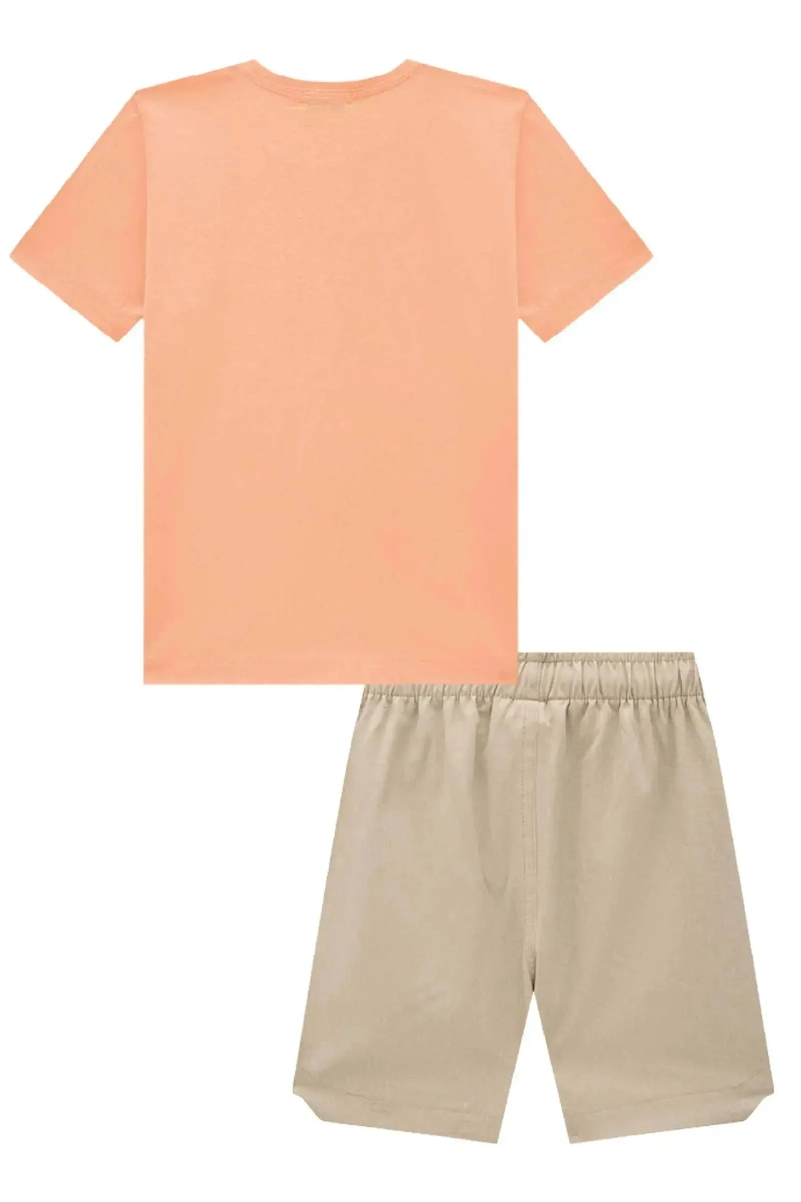 Conjunto de Camiseta em Meia Malha e Bermuda em Nylon Hidronatic com Elastano 86580 LucBoo Infantil Menino