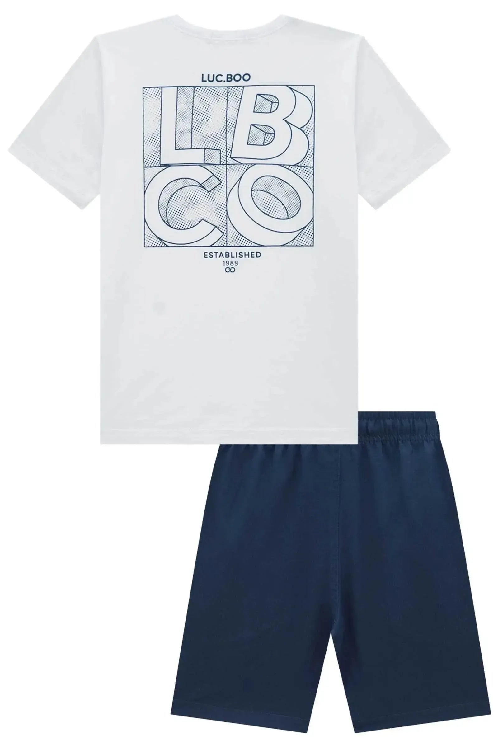 Conjunto de Camiseta em Meia Malha e Bermuda em Nylon Hidronatic Supersoft Premium 97255 LucBoo Infantil Menino
