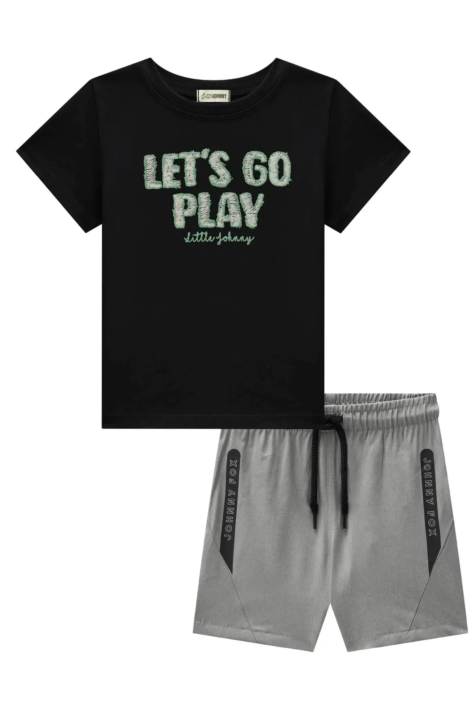 Conjunto de Camiseta em Meia Malha e Bermuda em Nylon Neo Blend com Elastano 87682 Johnny Fox Bebê Menino