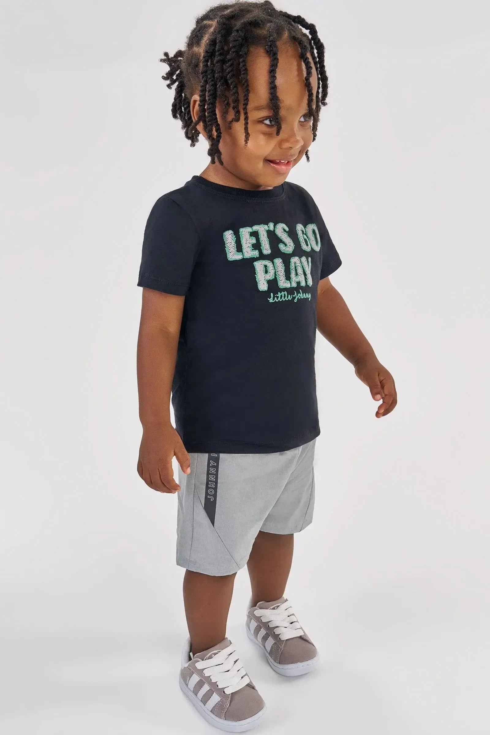 Conjunto de Camiseta em Meia Malha e Bermuda em Nylon Neo Blend com Elastano 87682 Johnny Fox Bebê Menino