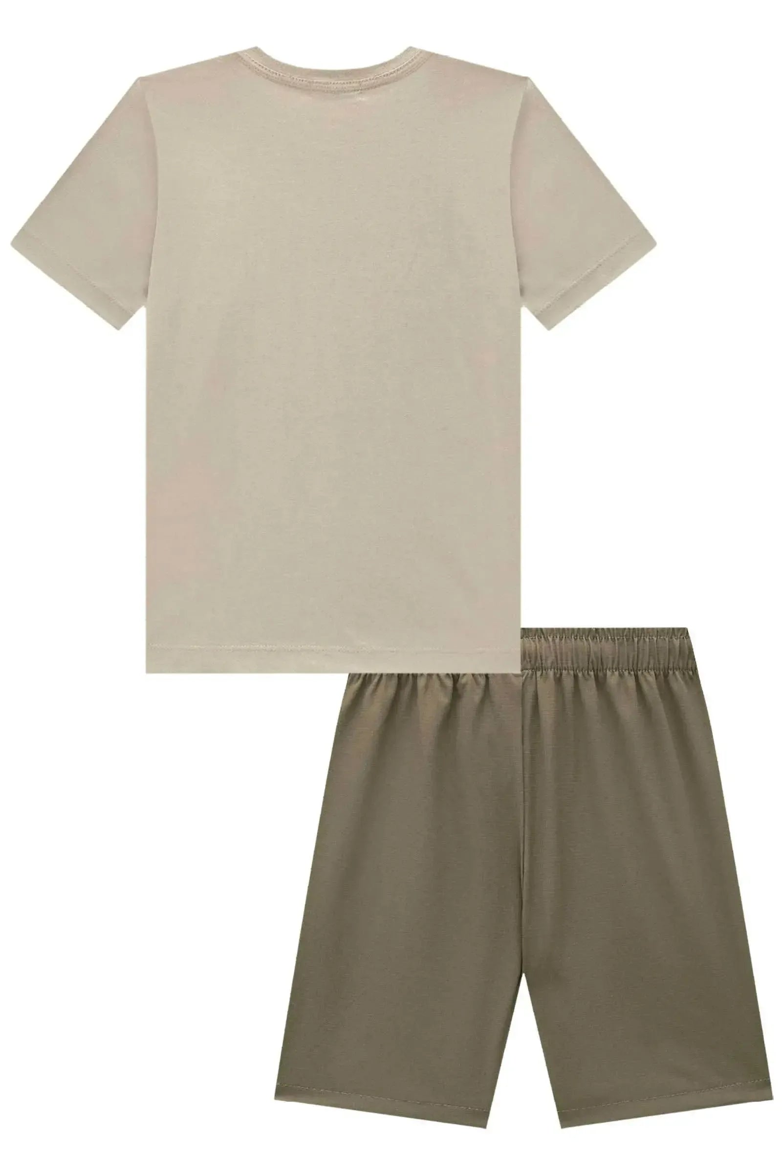 Conjunto de Camiseta em Meia Malha e Bermuda em Nylon Ripstop com Proteção UV50+ 93531 LucBoo Infantil Menino