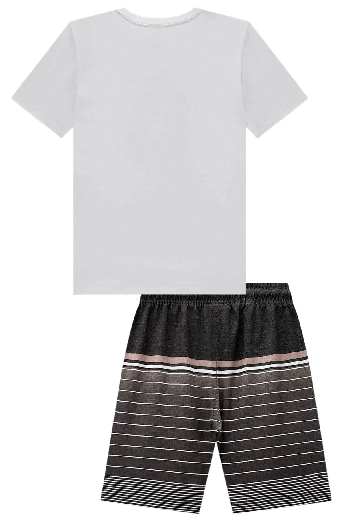 Conjunto de Camiseta em Meia Malha e Bermuda em Rip Stop Air Flex com Elastano 99602 LucBoo Infantil Menino