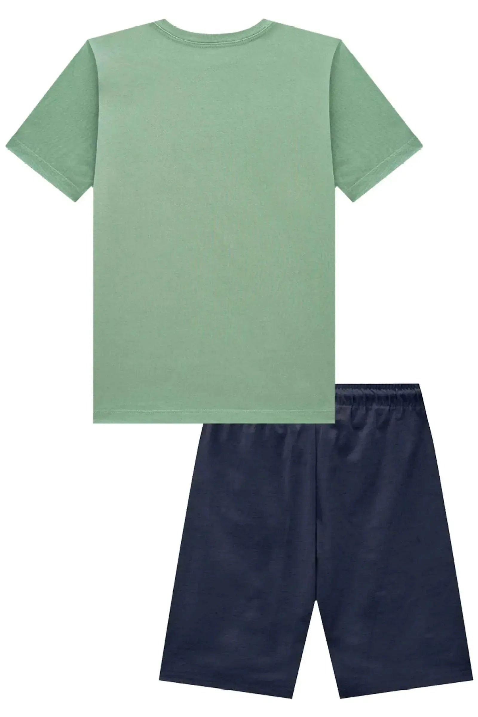 Conjunto de Camiseta em Meia Malha e Bermuda em Sarja Girassol com Elastano 93327 Johnny Fox Teen Menino