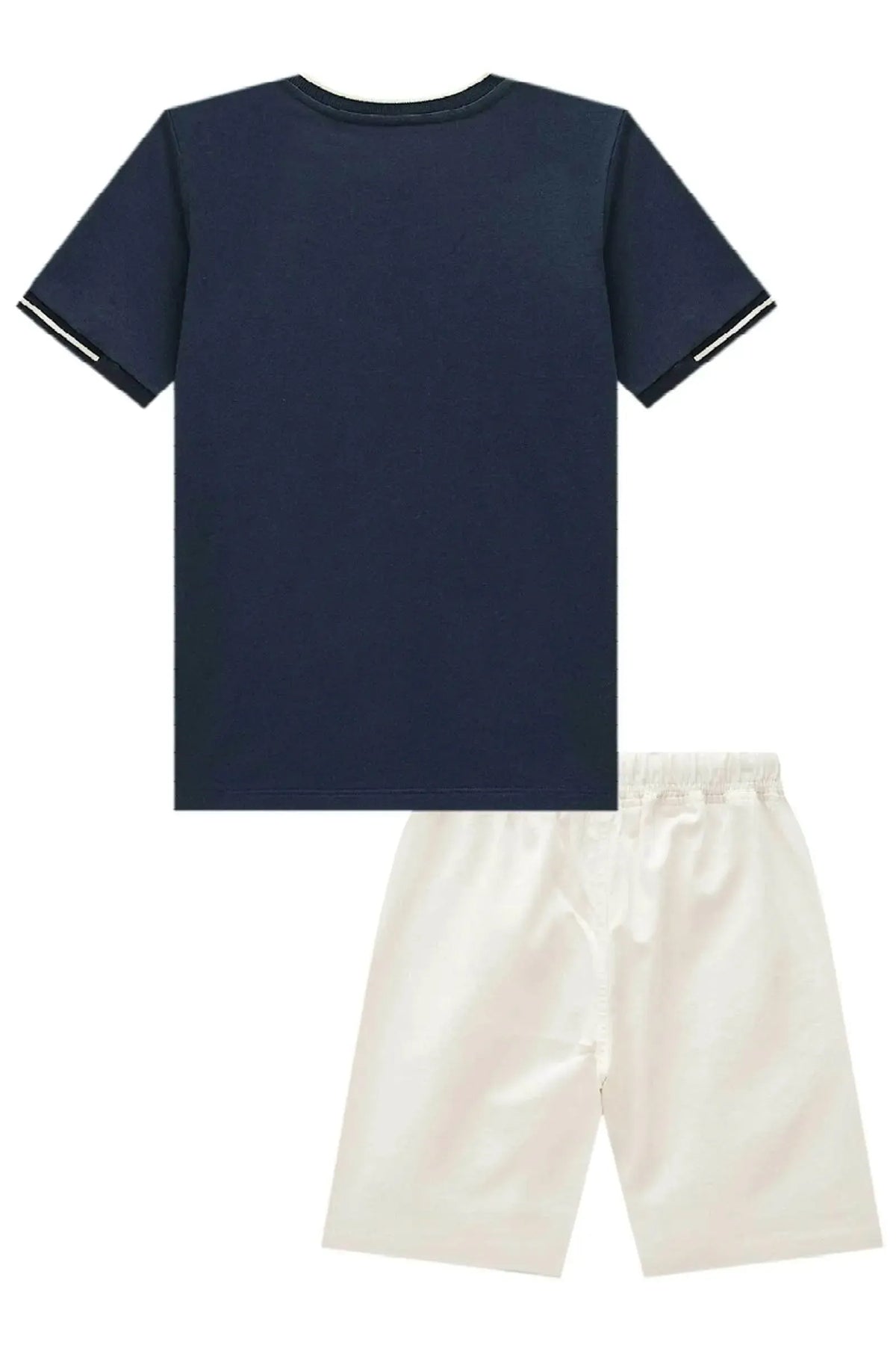 Conjunto de Camiseta em Meia Malha e Bermuda em Sarja Girassol com Elastano 98834 Johnny Fox Teen Menino