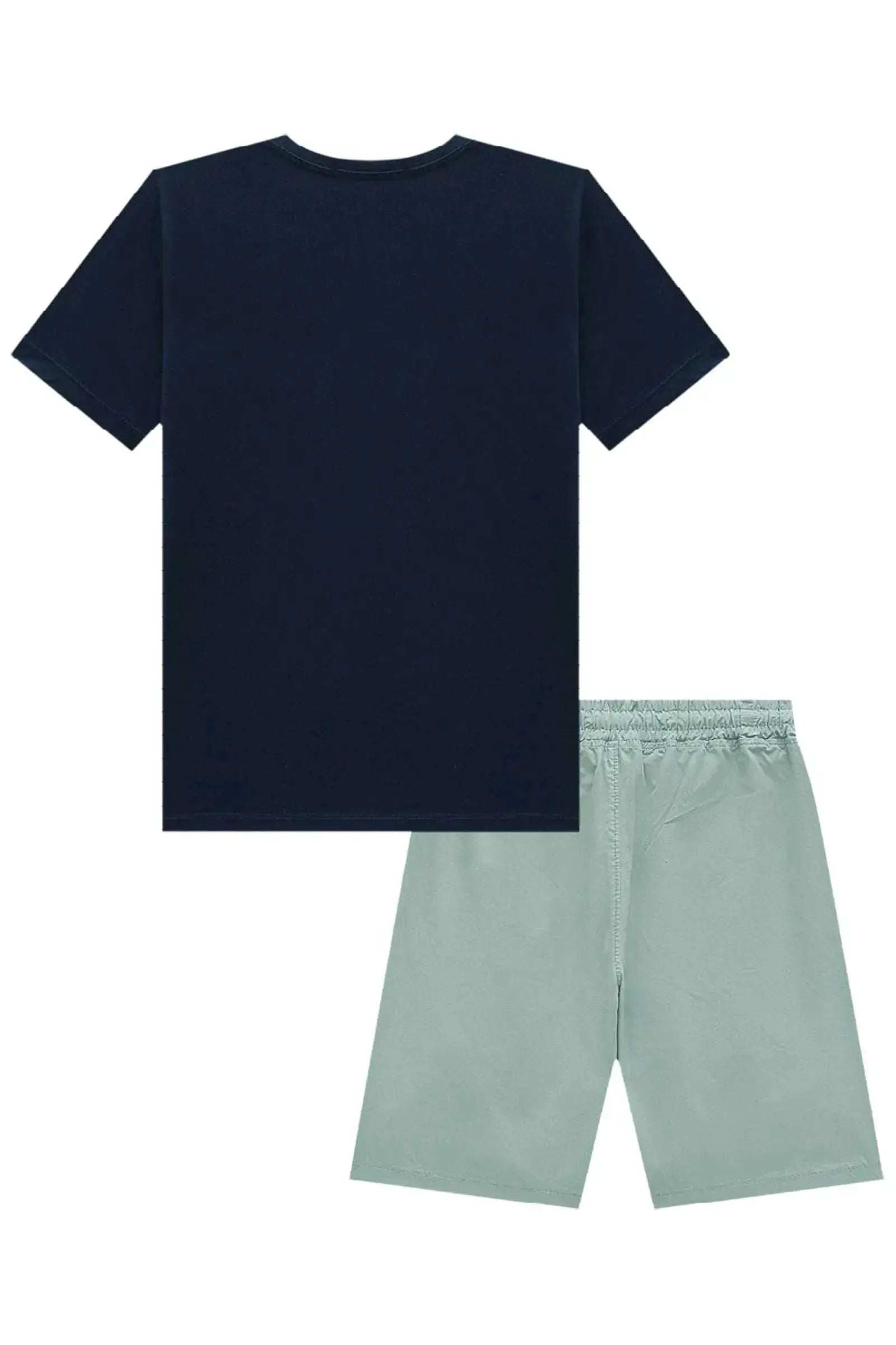 Conjunto de Camiseta em Meia Malha e Bermuda em Sarja Squash com Elastano 85072 Johnny Fox Teen Menino
