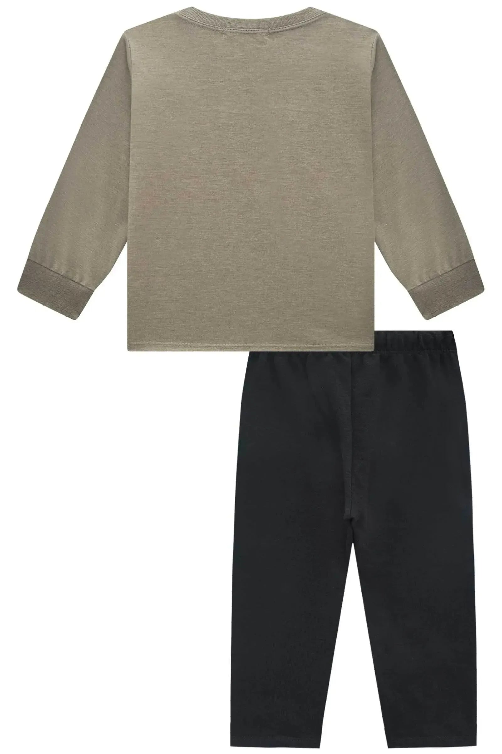 Conjunto de Camiseta em Meia Malha e Calça em Moletwill com Elastano 90216 LucBoo Bebê Menino