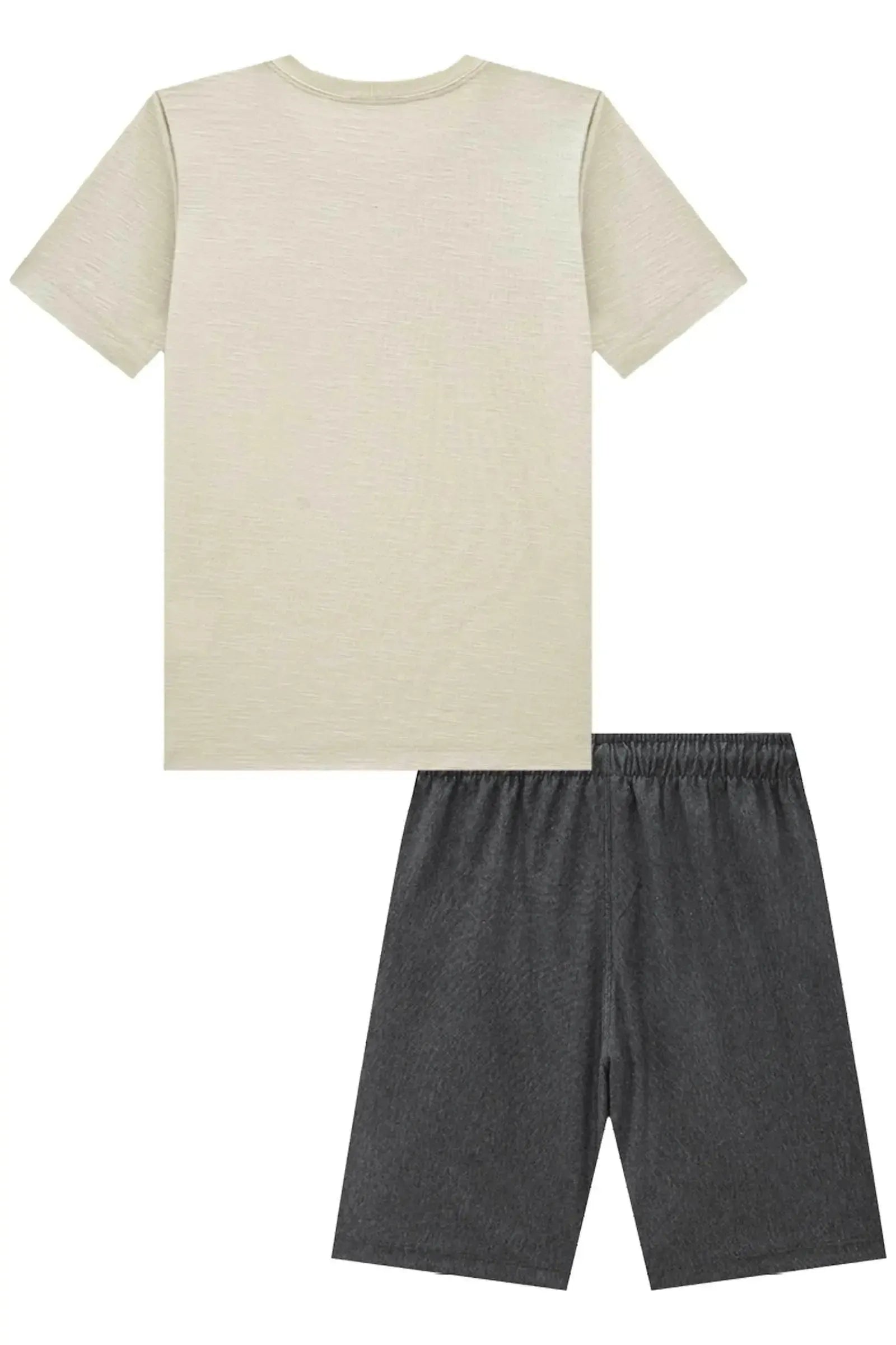 Conjunto de Camiseta em Meia Malha Flamê e Bermuda em Cotton Jeans com Elastano 93898 Johnny Fox Teen Menino