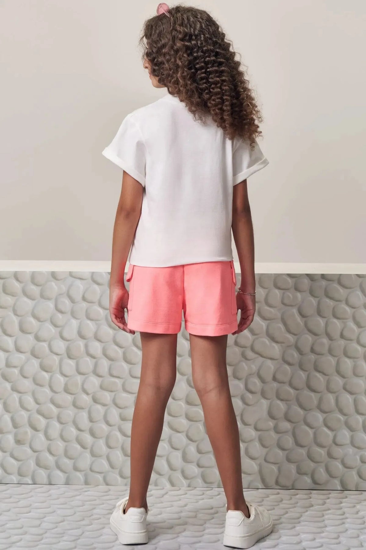 Conjunto de Camiseta Over em Meia Malha e Shorts em Moletom sem Pelúcia 98793 Lilimoon Teen Menina