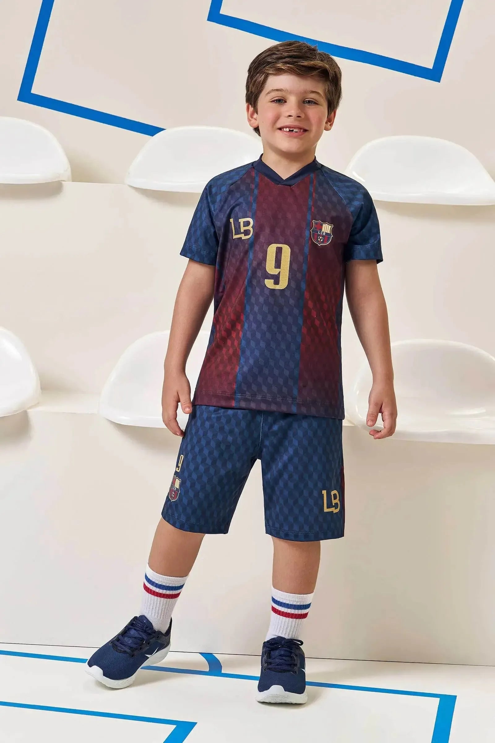 Conjunto de Camsieta em Malha Yuki e Bermuda em Malha UV Dry com Proteção UV50+ 96742 LucBoo Infantil Menino