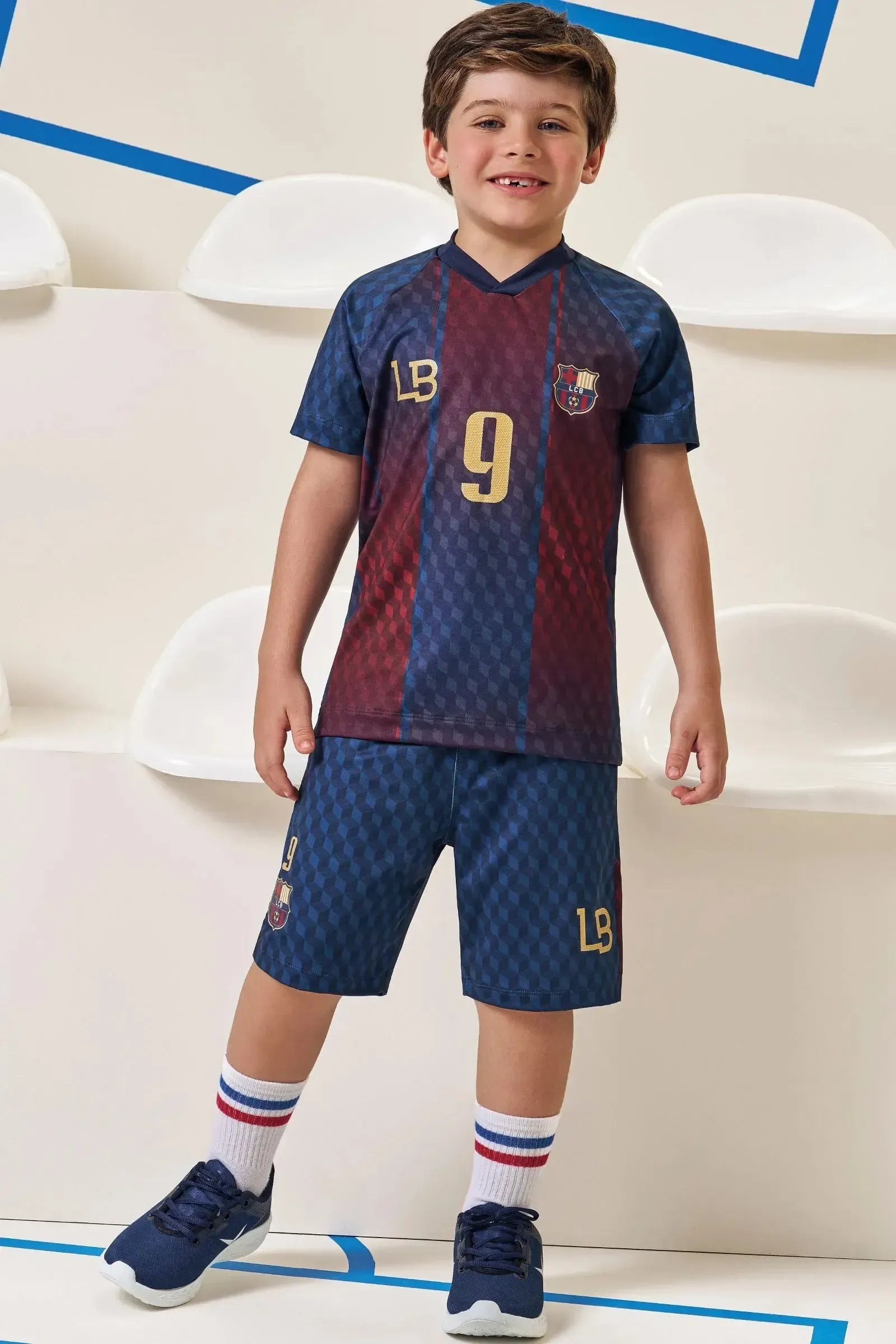 Conjunto de Camsieta em Malha Yuki e Bermuda em Malha UV Dry com Proteção UV50+ 96742 LucBoo Infantil Menino