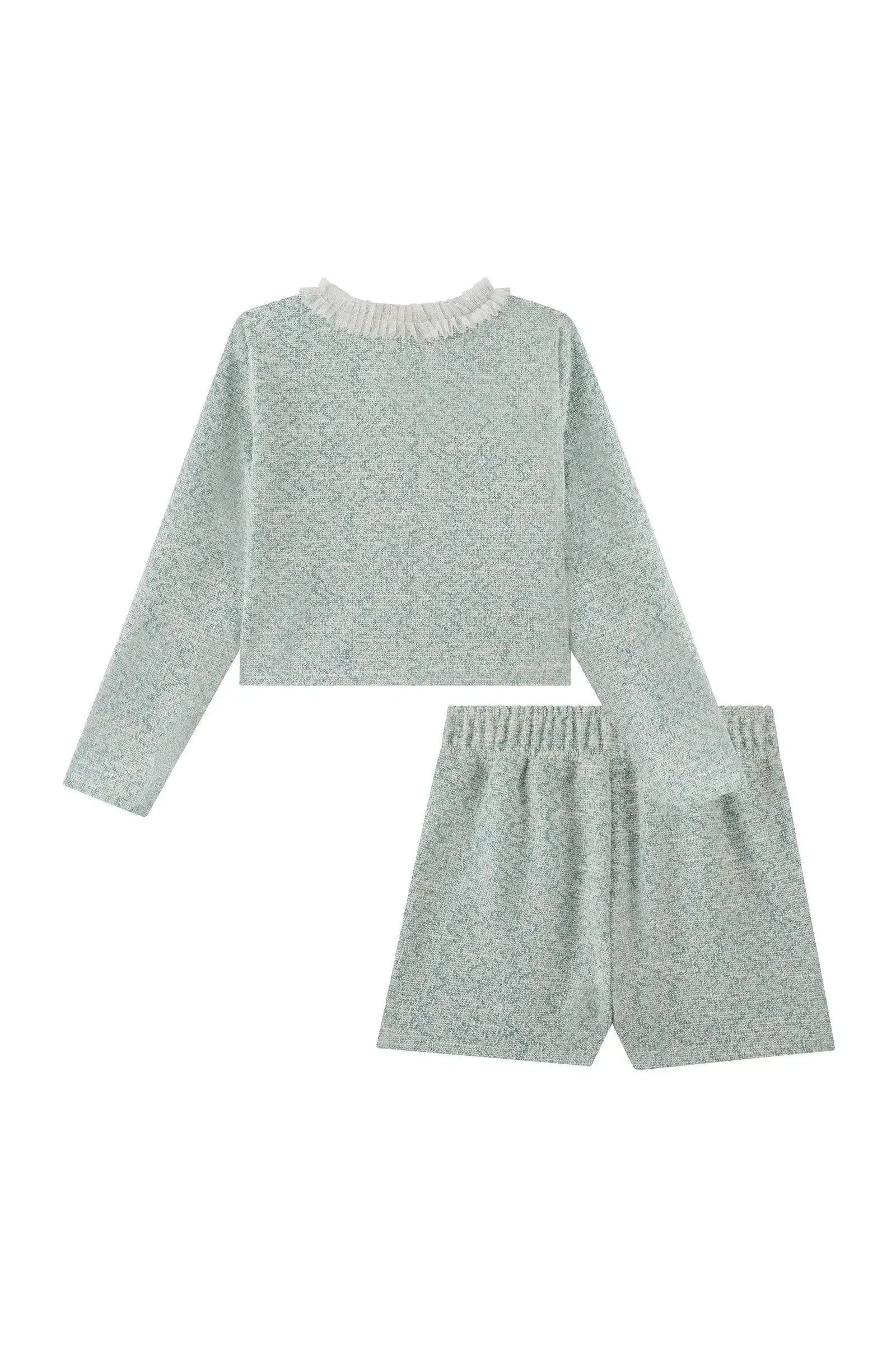 Conjunto de Casaqueto e Short Saia em Tweed Comfy 90922 Kukiê Infantil Menina
