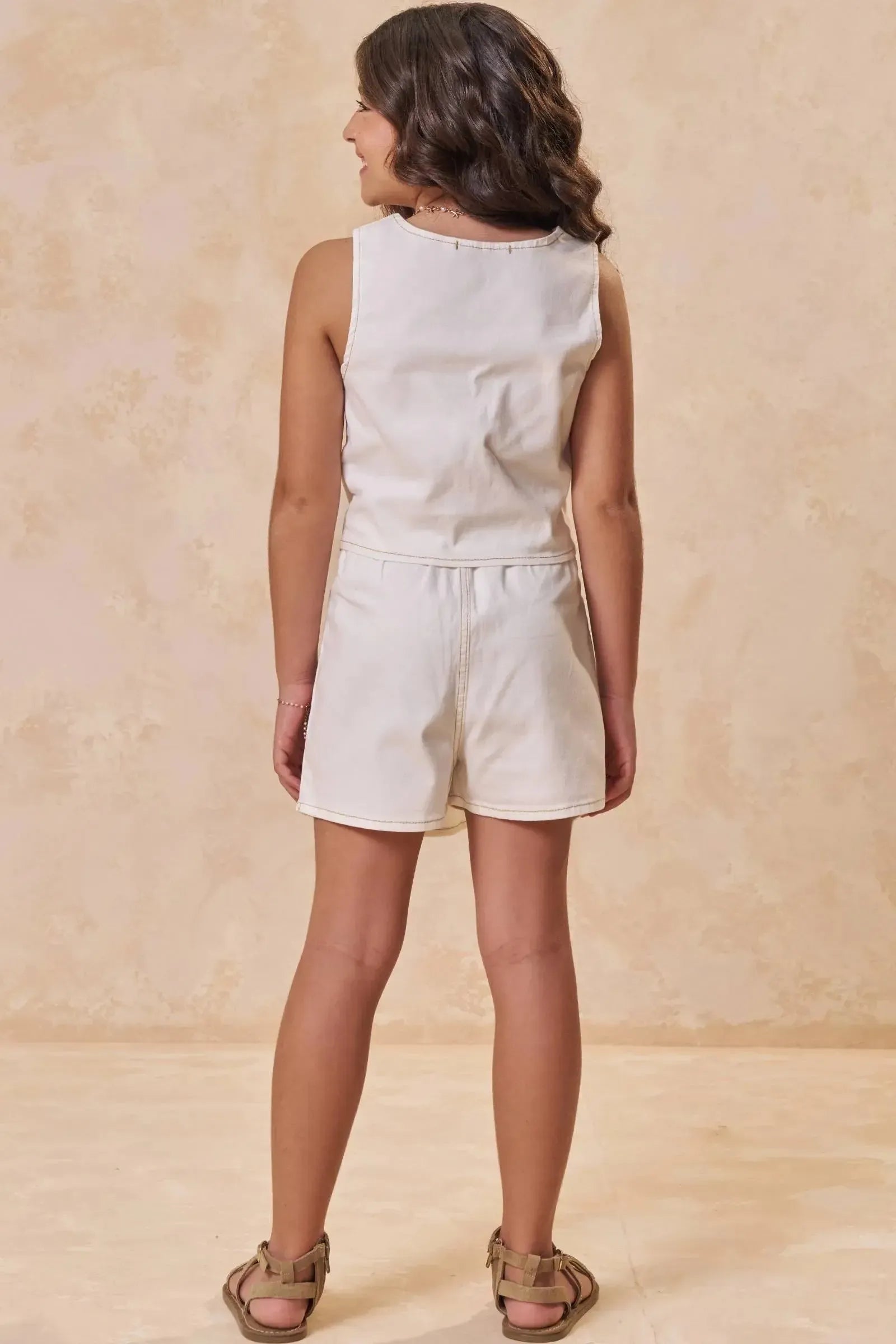 Conjunto de Colete e Short Saia em Sarja com Elastano 95220 Lilimoon Teen Menina