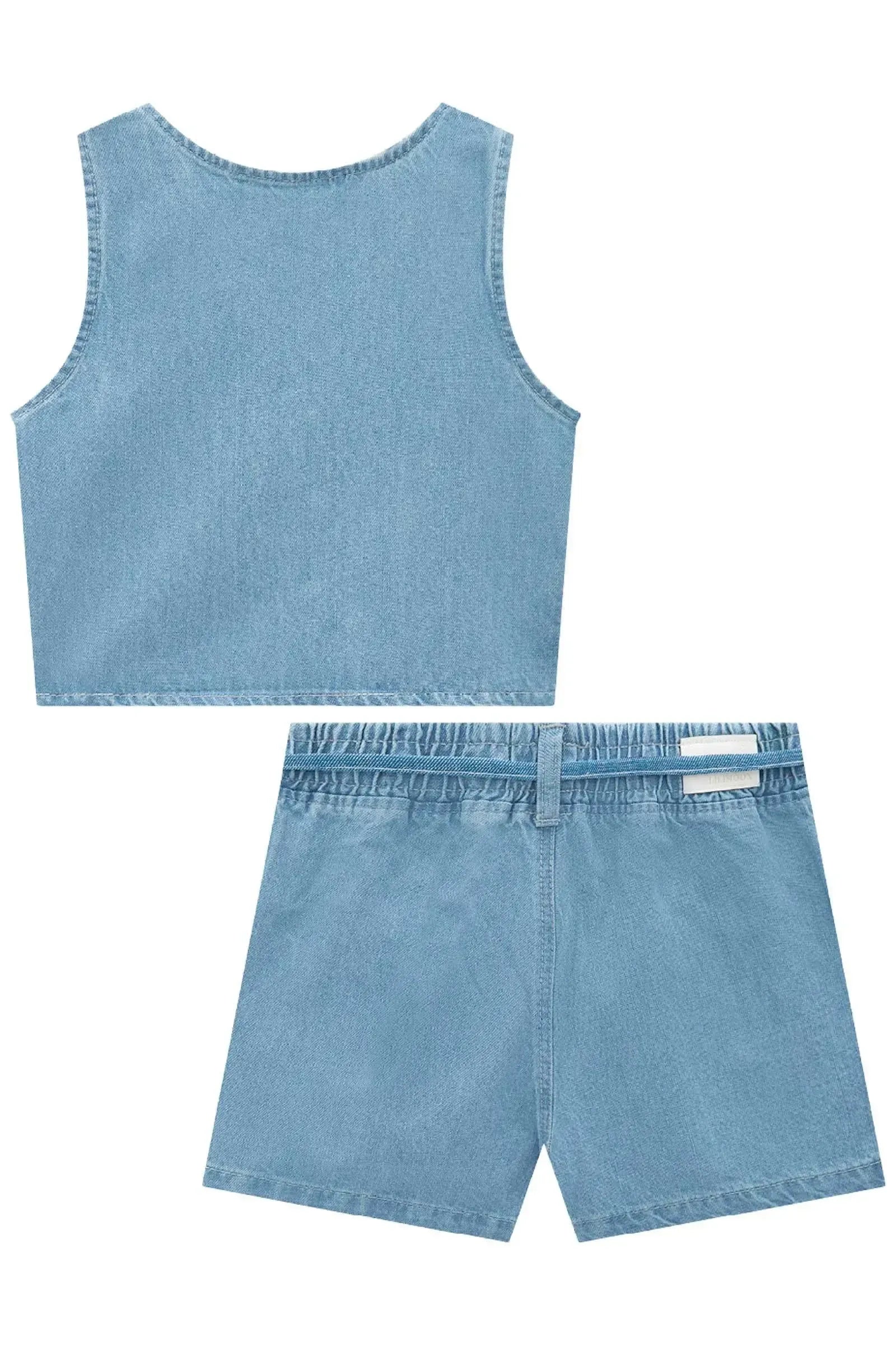 Conjunto de Colete e Shorts em Jeans Arkansas 96278 Lilimoon Teen Menina