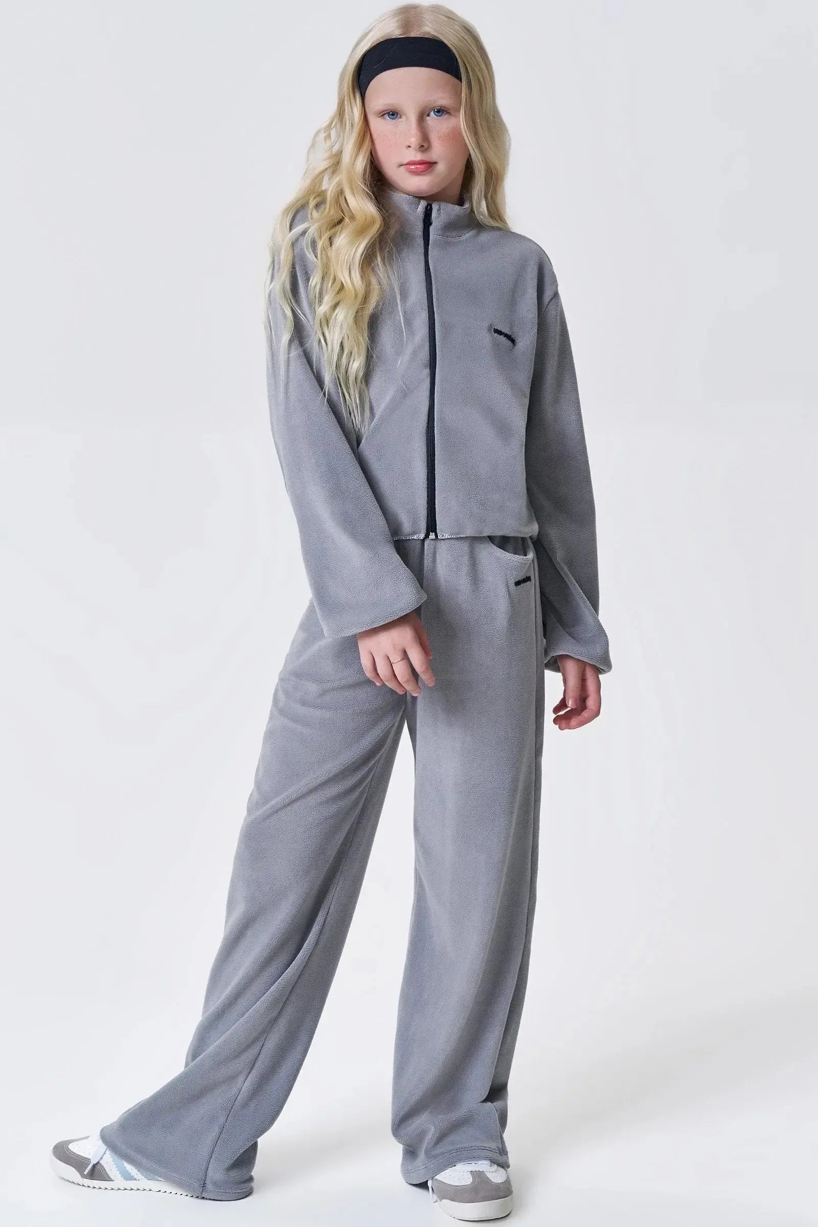 Conjunto de Jaqueta Boxy e Calça Wide Leg em Fleece 91992 Vic&Vicky Teen Menina