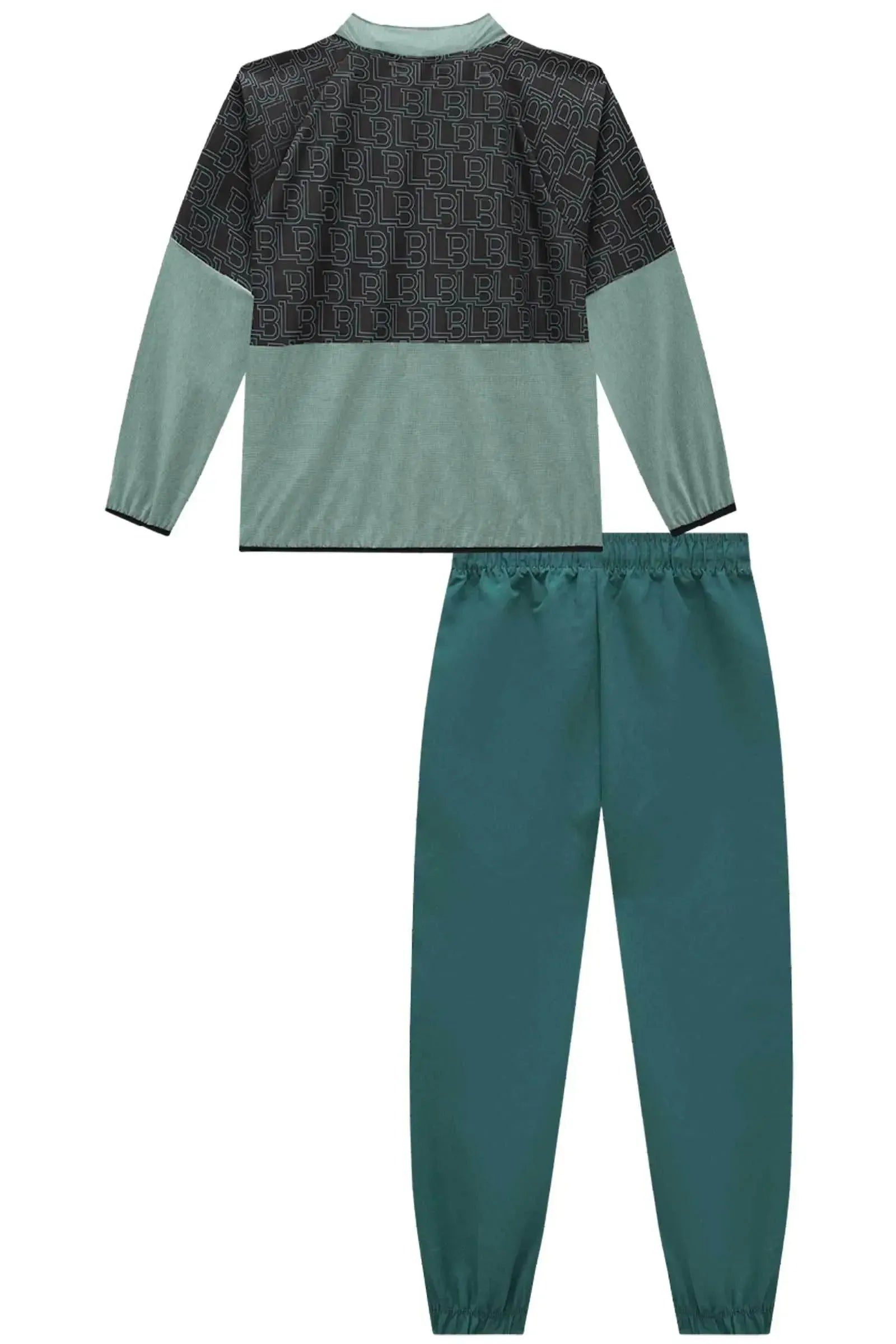 Conjunto de Jaqueta Corta Vento e Calça Jogger em Nylon 90373 LucBoo Infantil Menino