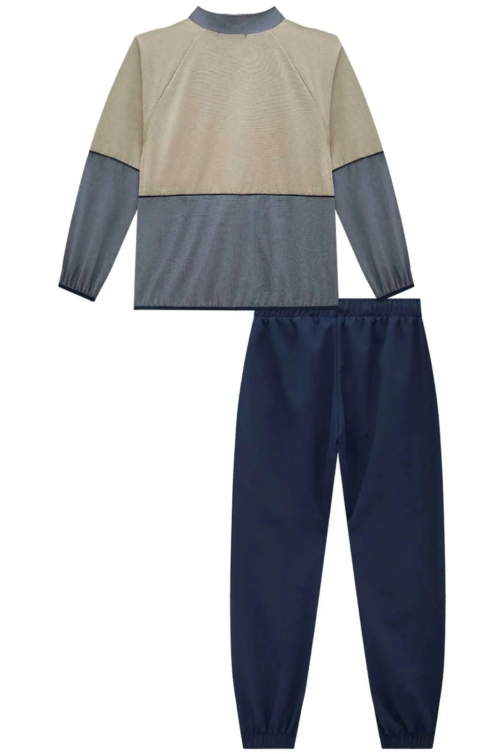 Conjunto de Jaqueta Corta Vento e Calça Jogger em Nylon com Elastano 90376 LucBoo Infantil Menino
