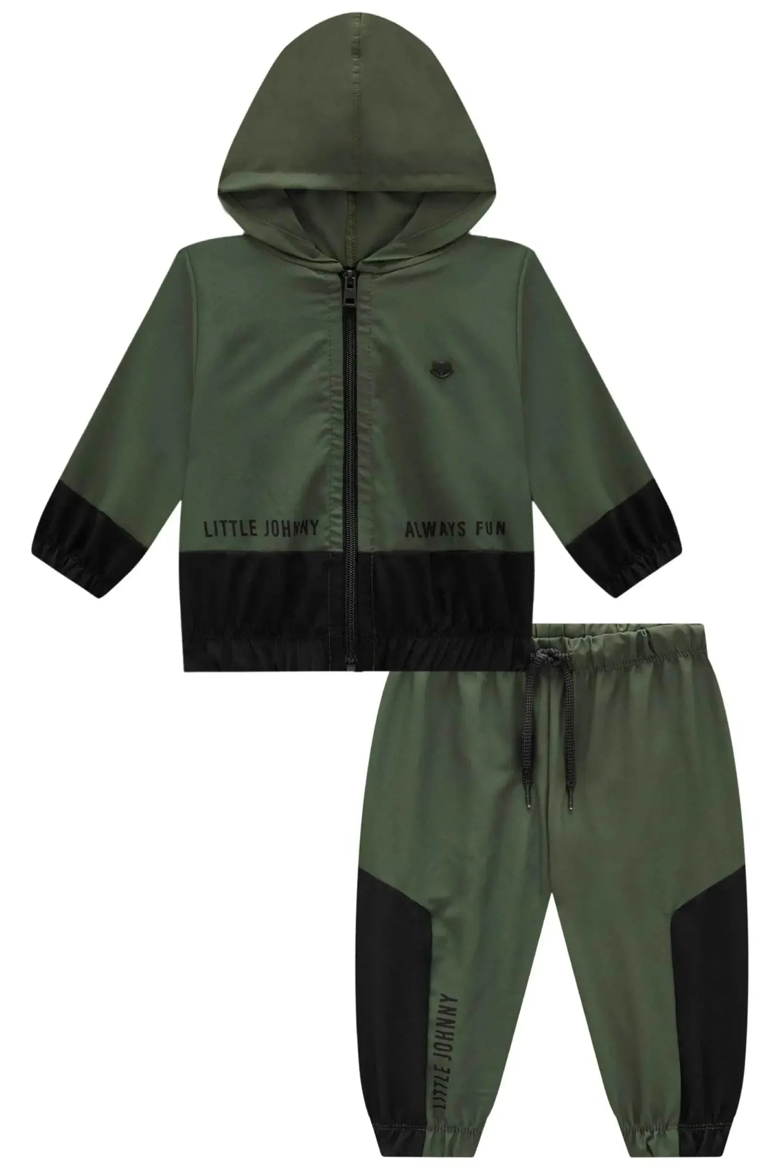 Conjunto de Jaqueta Corta Vento e Calça Jogger em Nylon Ergonomic com Elastano 91756 Johnny Fox Bebê Menino