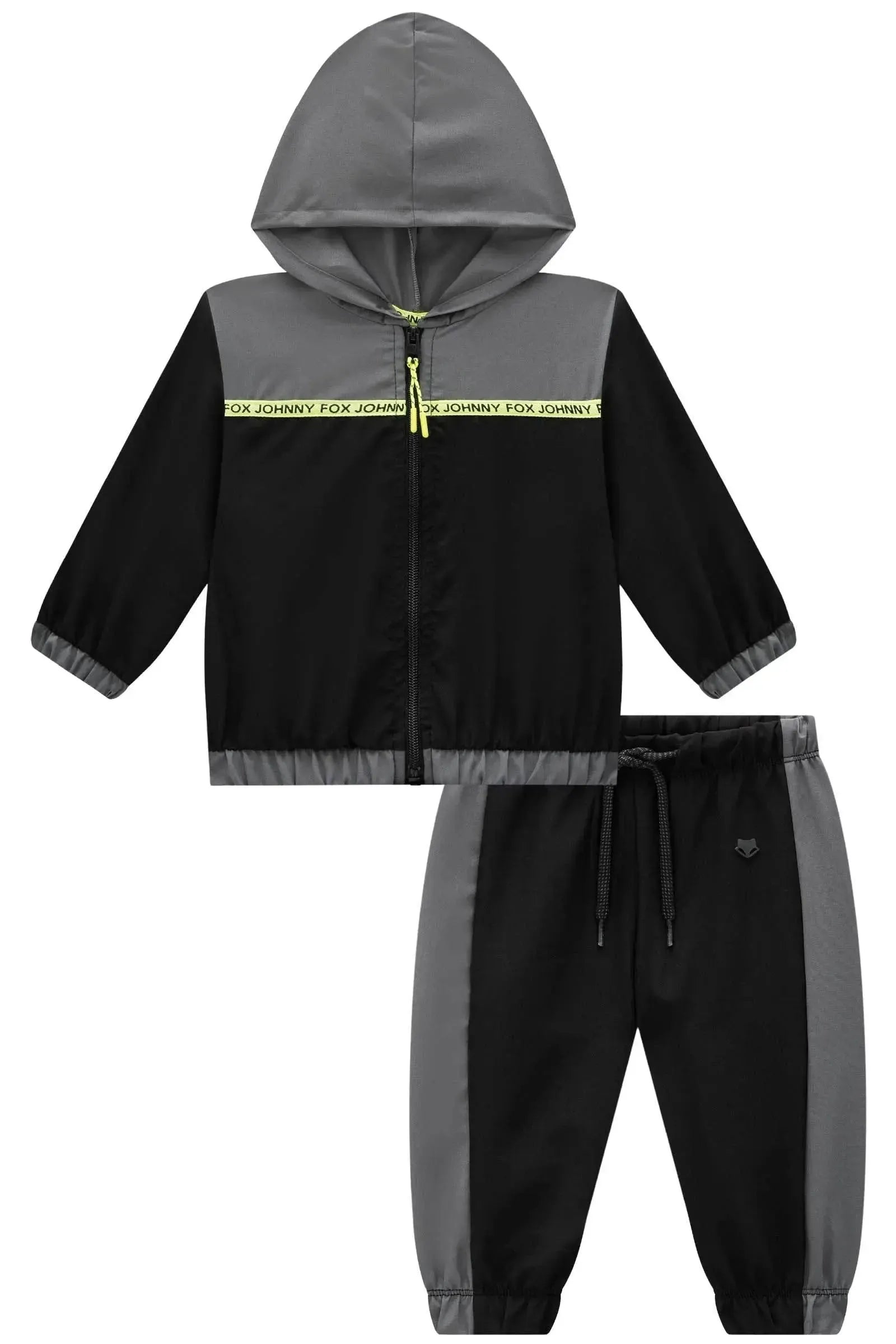 Conjunto de Jaqueta Corta Vento e Calça Jogger em Nylon Hidronatic com Elastano 90959 Johnny Fox Bebê Menino