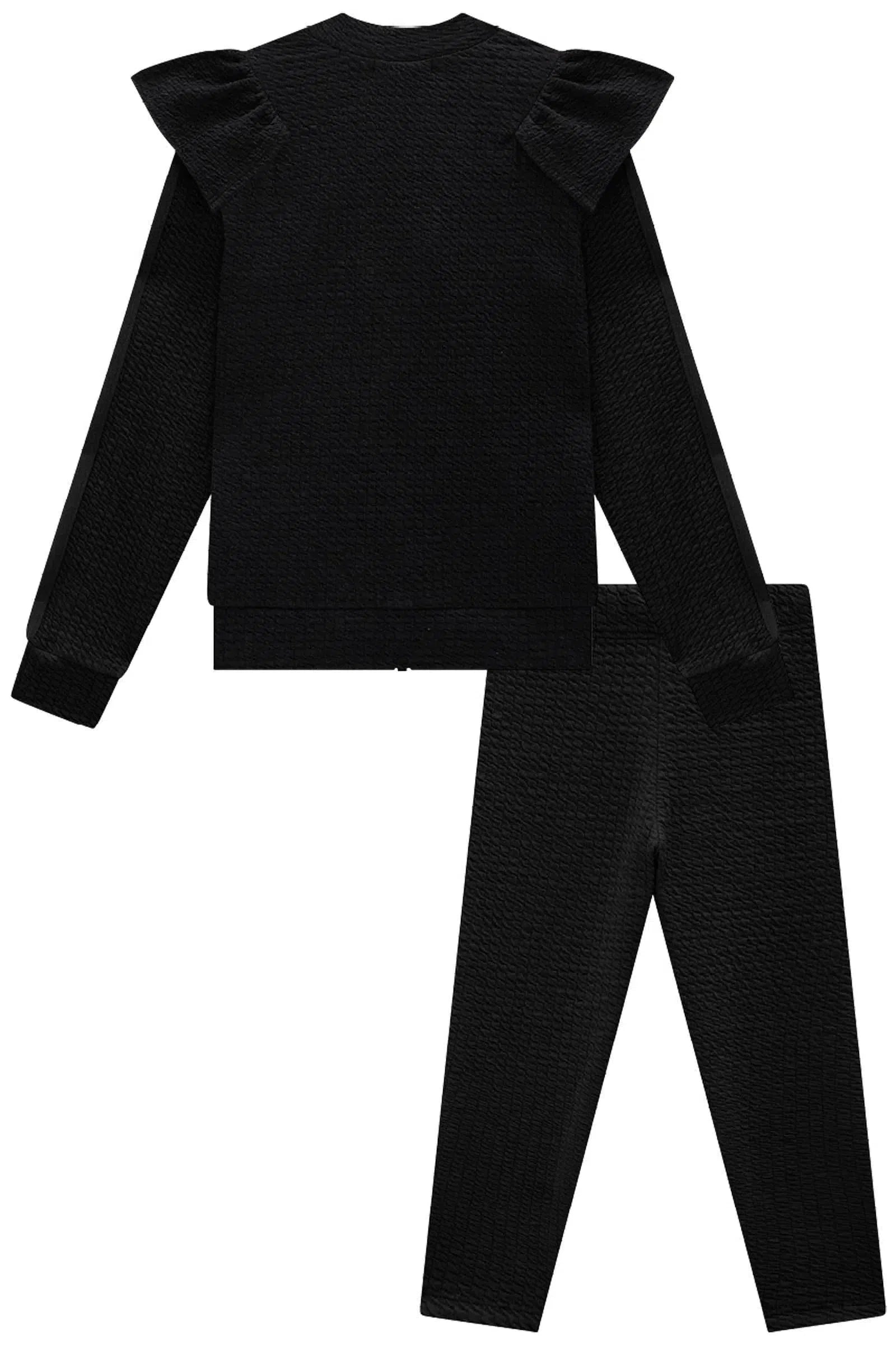 Conjunto de Jaqueta e Calça em Jacquard Soviello 81722 Kukiê Infantil Menina