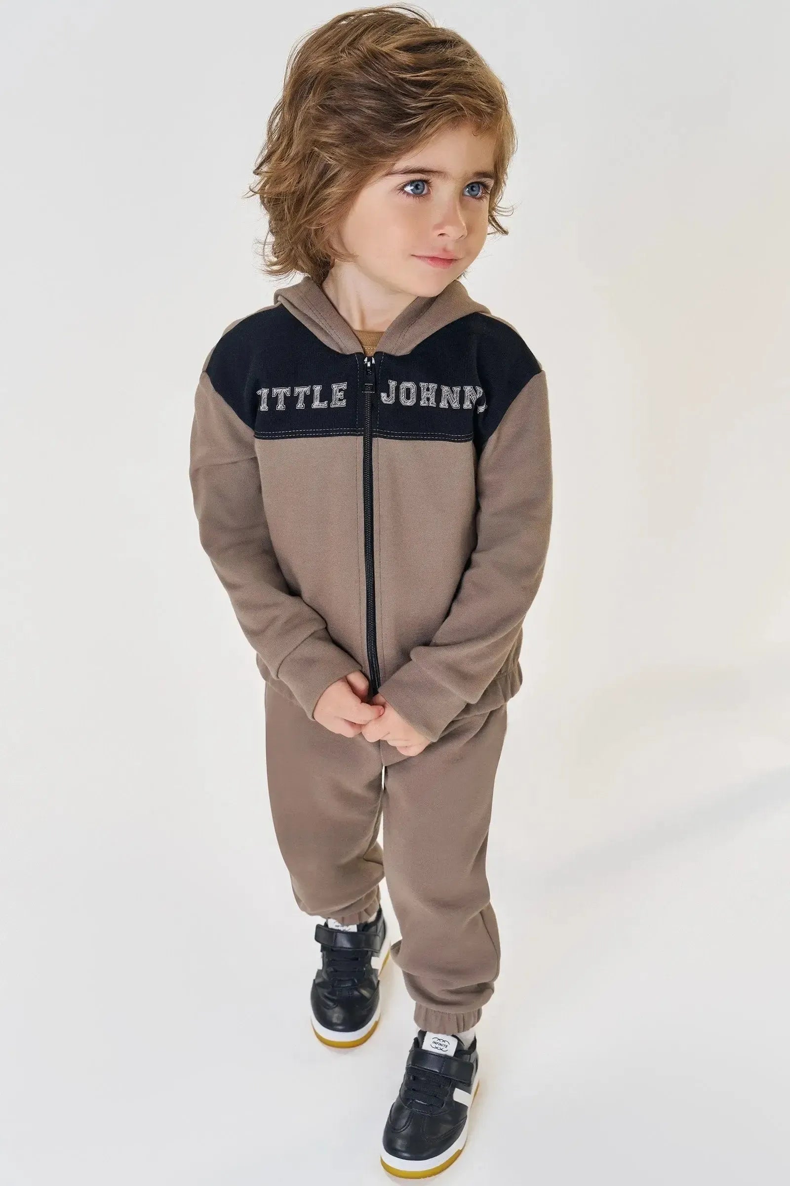 Conjunto de Jaqueta e Calça Jogger em Moletom sem Pelúcia 92358 Johnny Fox Bebê Menino