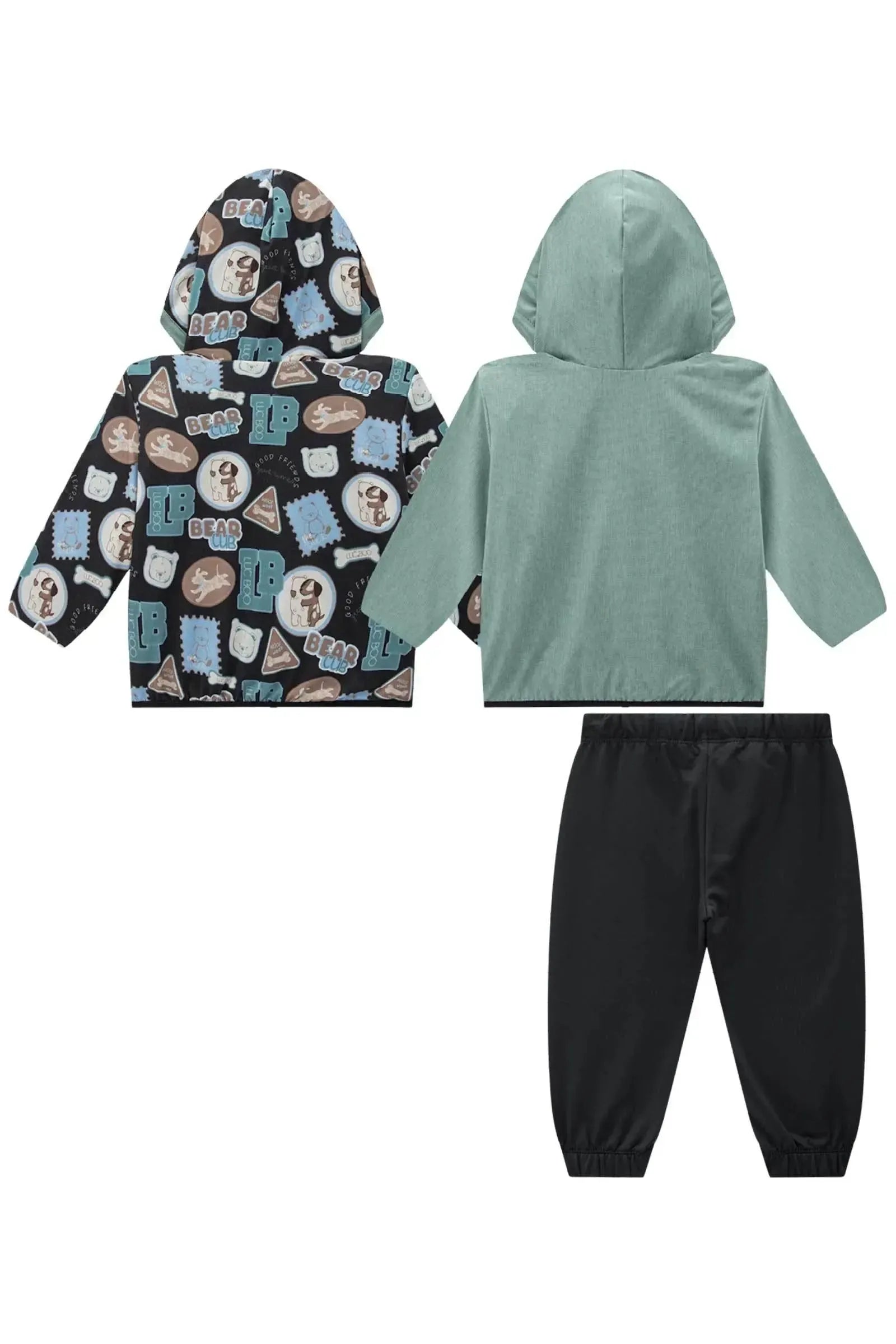 Conjunto de Jaqueta Reversível em Nylon e Calça em Termoskin Peluciado 89781 LucBoo Bebê Menino