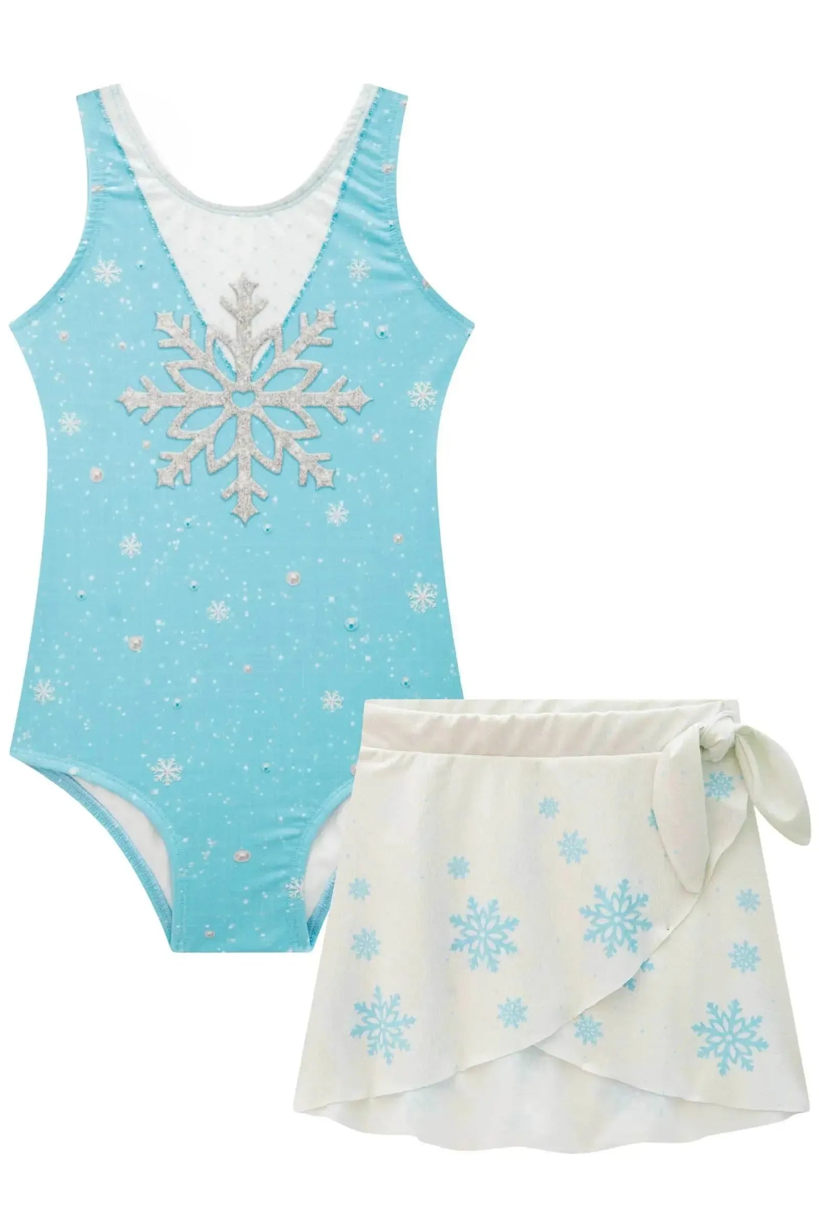 Conjunto de Maiô e Saia em Malha UV Dry com Proteção UV 50+ 87396 Infanti Infantil Menina