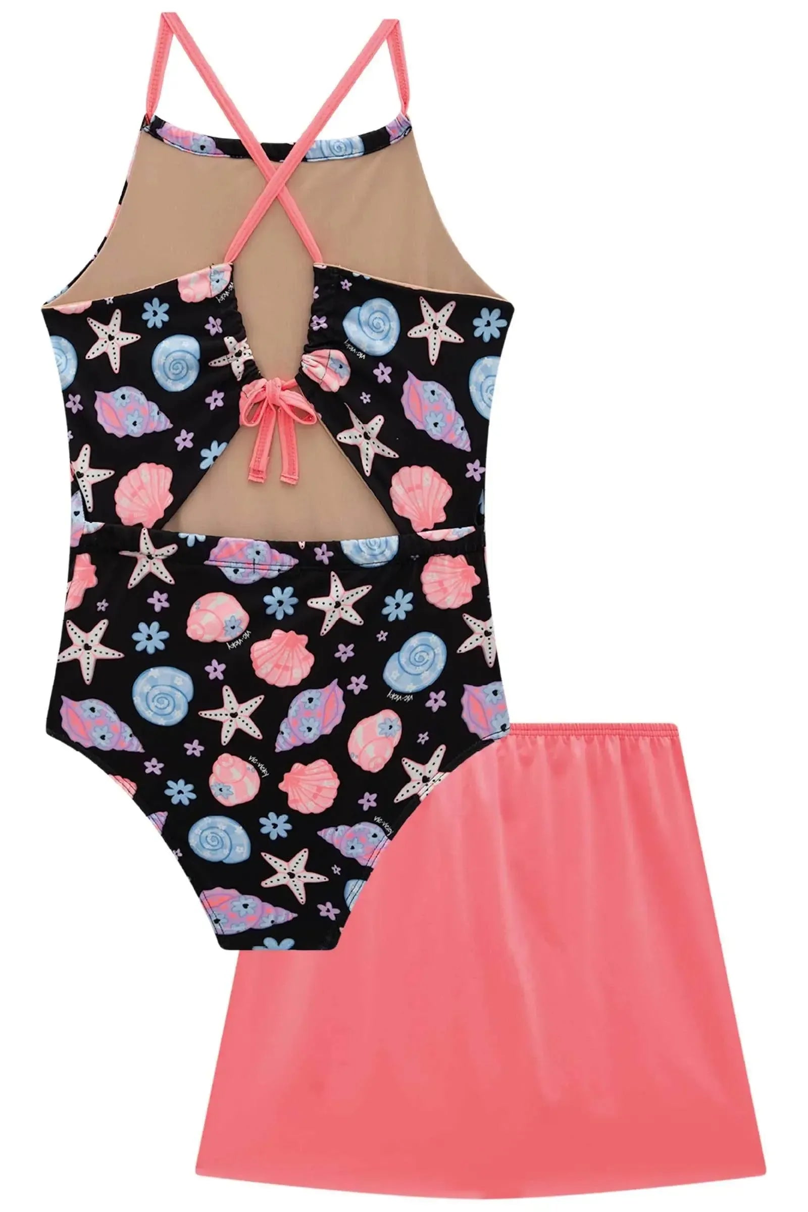 Conjunto de Maiô e Saída de Praia em Malha UV50 96685 Vic&Vicky Teen Menina