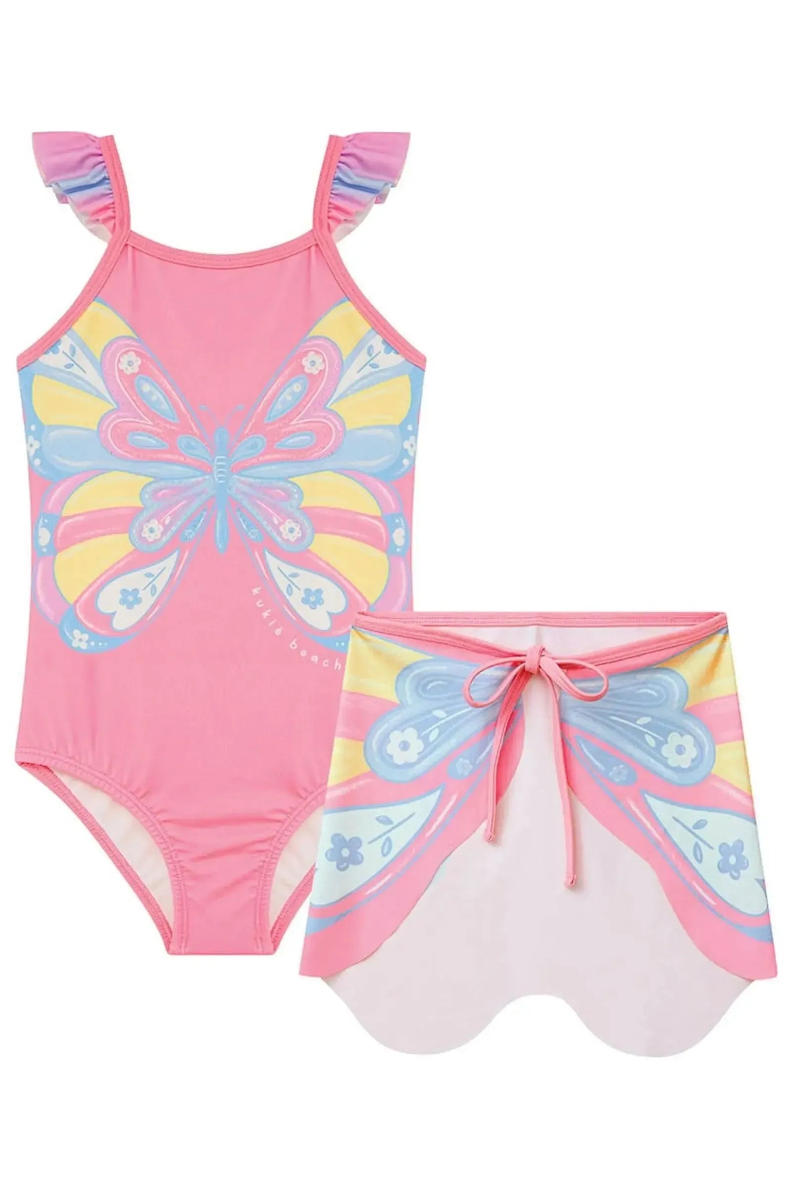 Conjunto de Maiô e Saída em Malha com Proteção UV50+ 95212 Kukiê Infantil Menina
