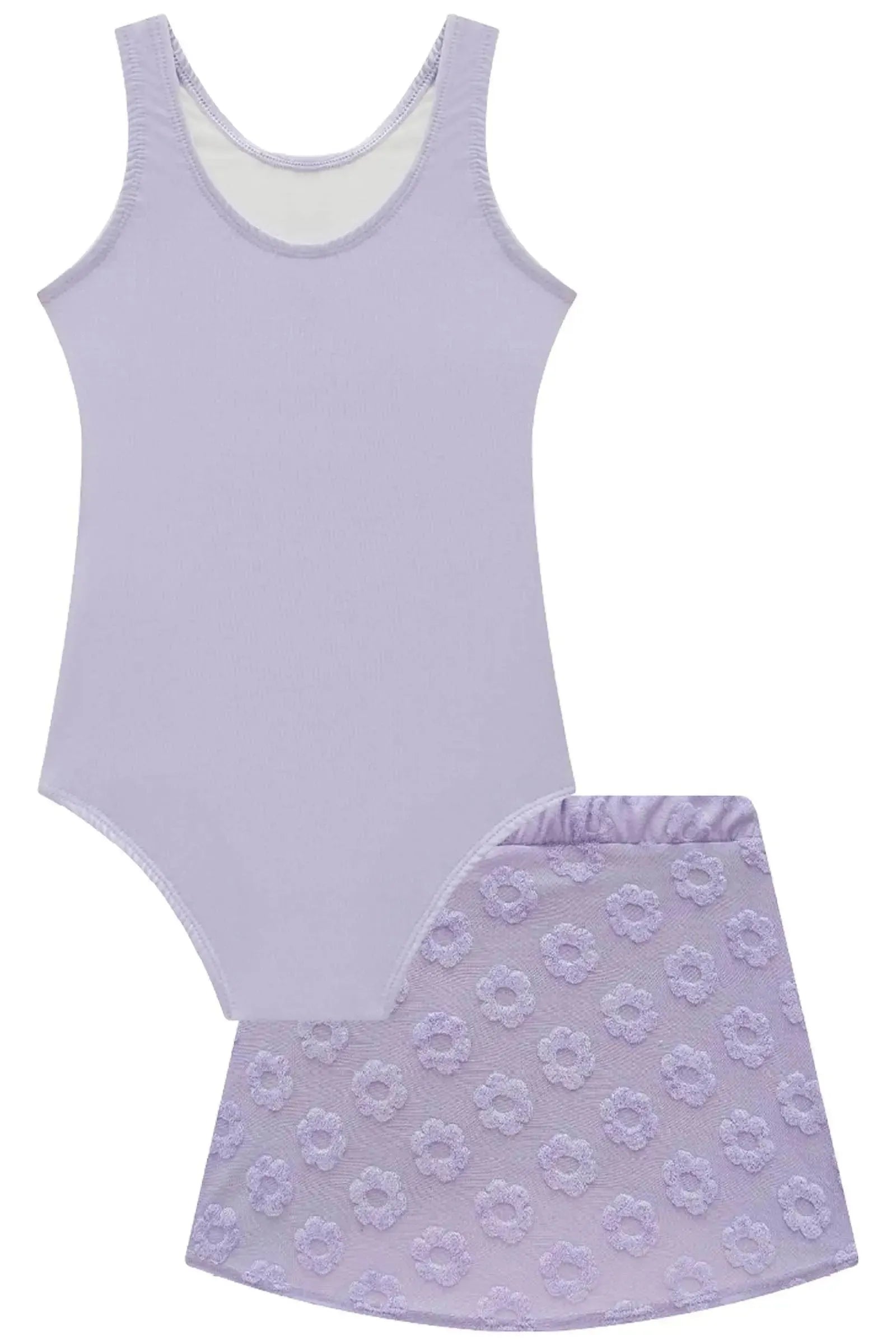 Conjunto de Maiô em Malha Uv Dry com Proteção Uv 50+ com Saia em Malha Atoalhada 85078 Infanti Infantil Menina