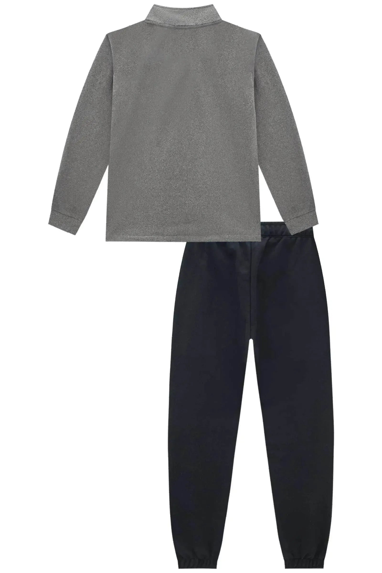Conjunto de Overshirt em Ultrasoft Melange com Elastano e Calça em Moletom sem Pelúcia 90220 Johnny Fox Teen Menino