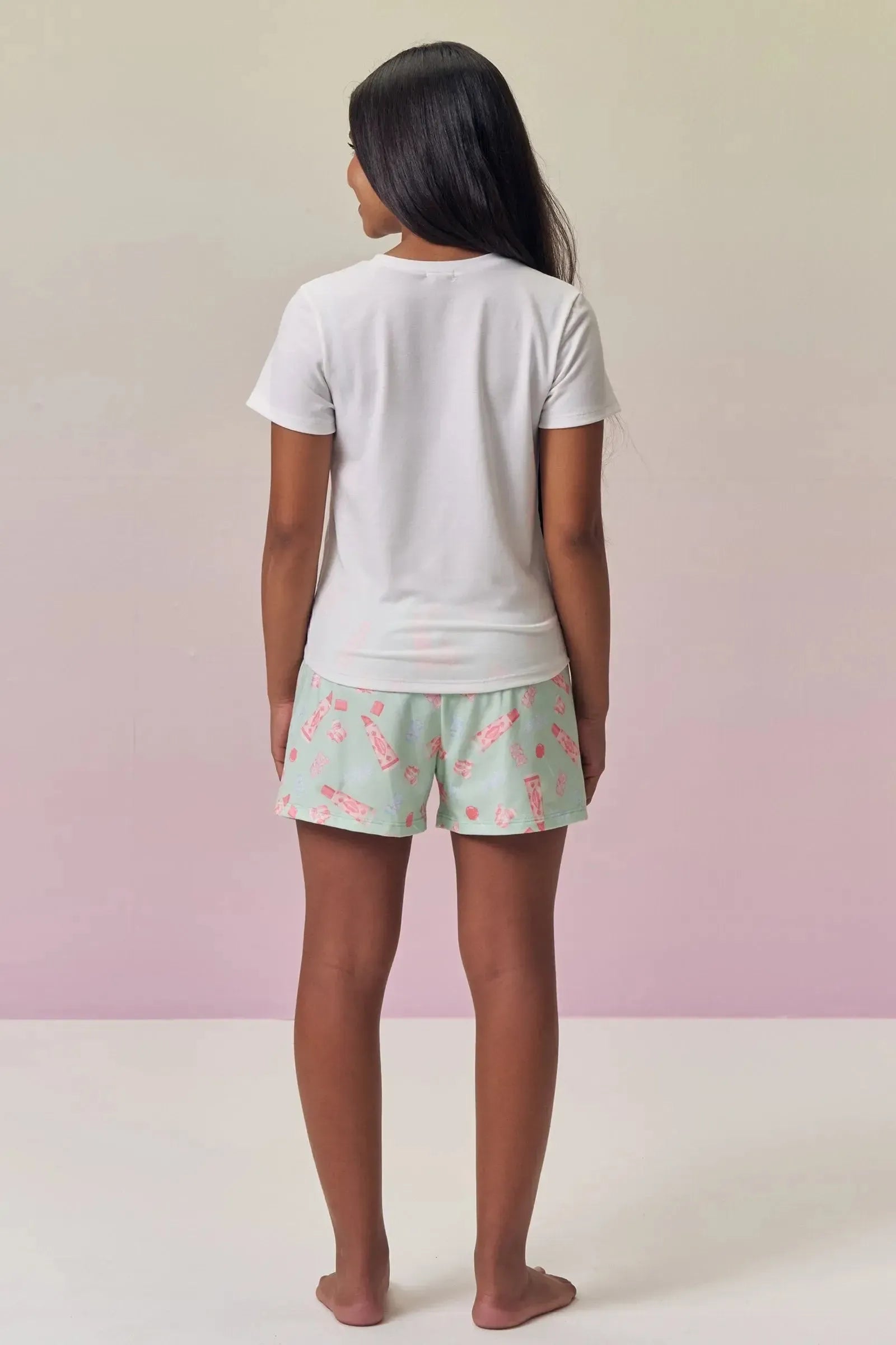 Conjunto de Pijama com Blusa em Malha Fresh e Shorts em Malha Comfy 95083 Vic&Vicky Teen Menina