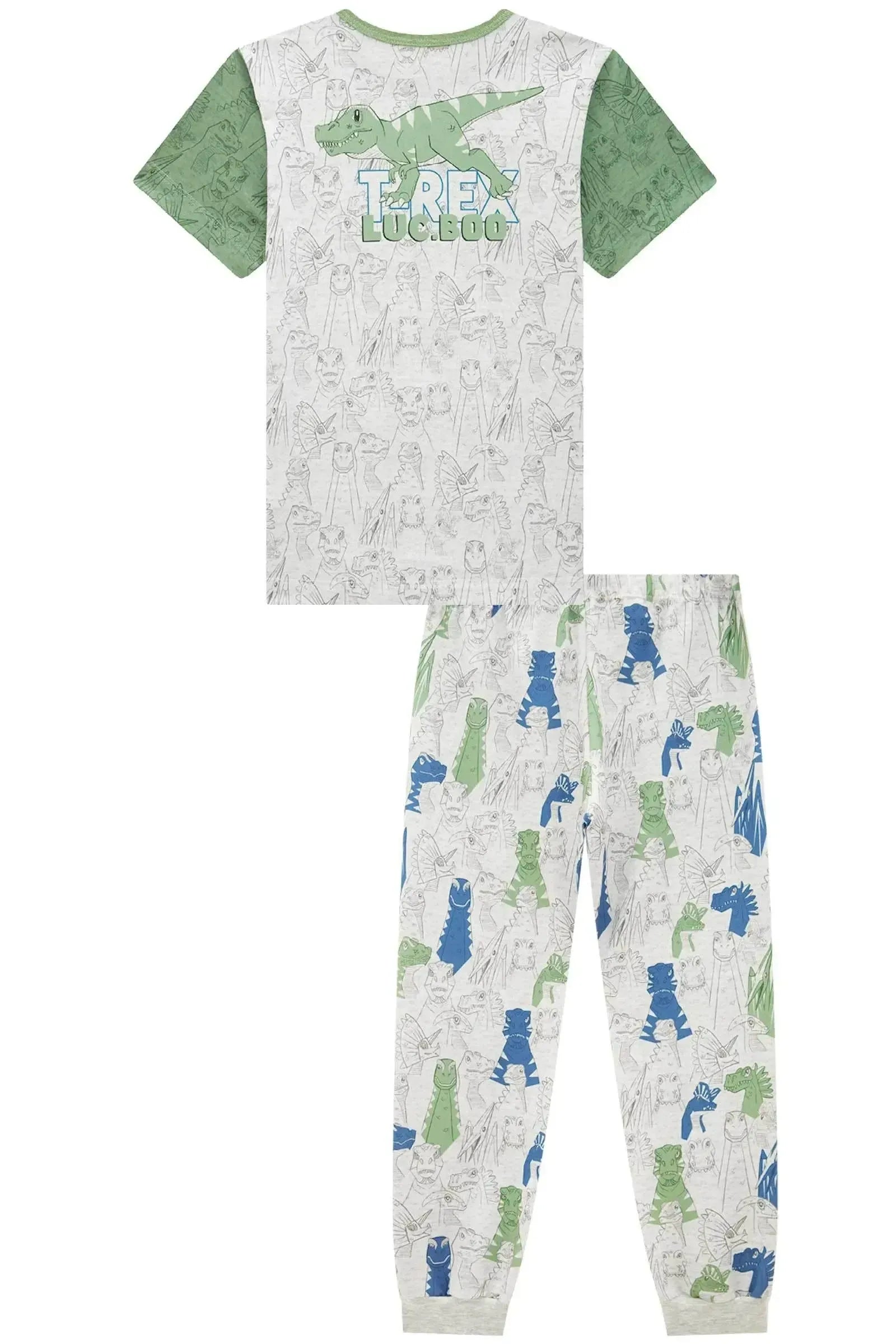 Conjunto de Pijama com Camiseta e Calça em Malha Fresh 97091 LucBoo Infantil Menino