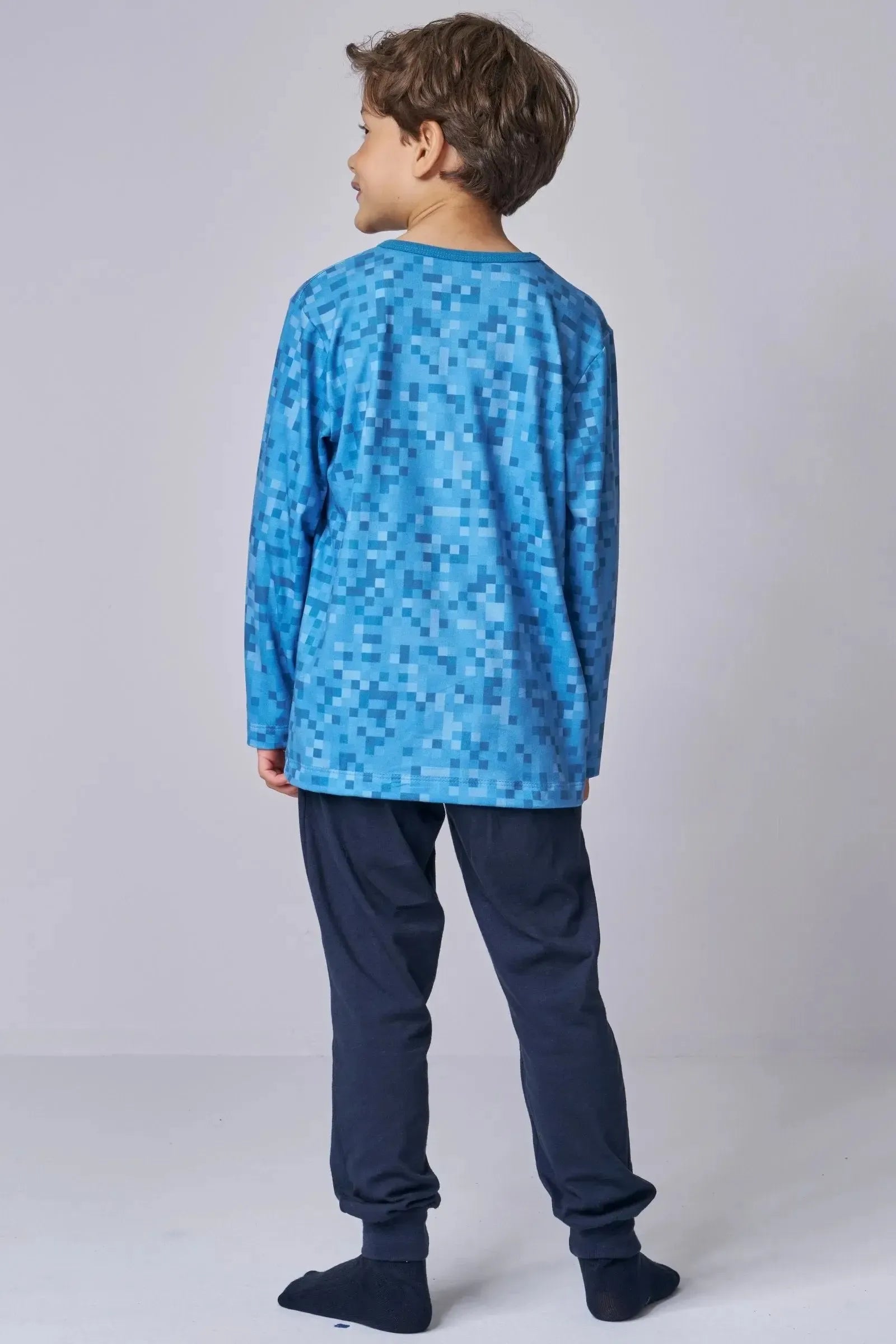 Conjunto de Pijama com Camiseta em Malha Comfy e Calça em Meia Malha 93572 LucBoo Infantil Menino