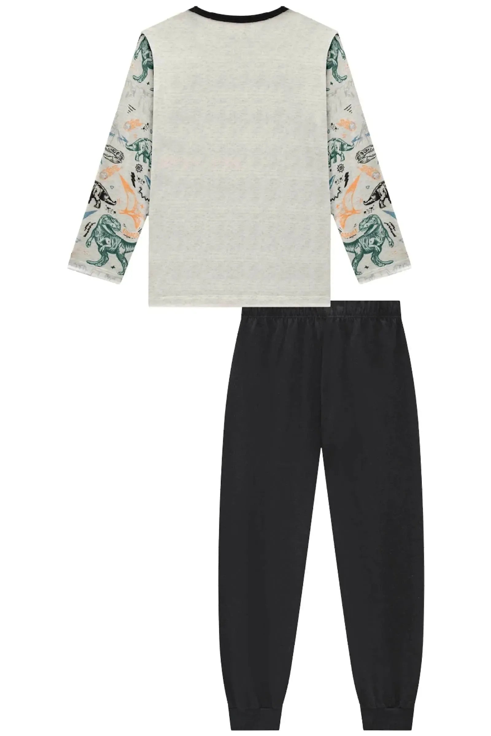 Conjunto de Pijama com Camiseta em Malha Comfy e Calça Jogger em Meia Malha 93412 LucBoo Infantil Menino