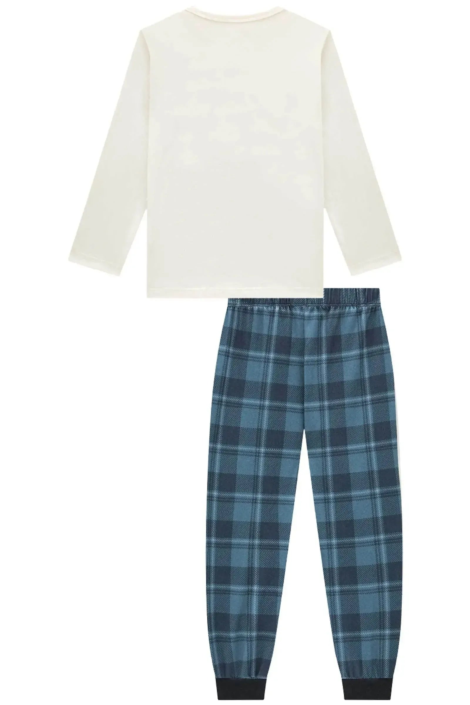 Conjunto de Pijama com Camiseta em Meia Malha e Calça em Malha Comfy 93416 LucBoo Infantil Menino