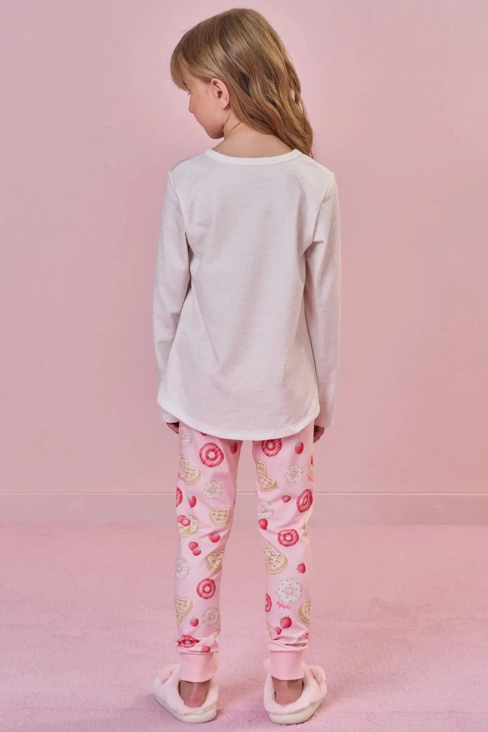 Conjunto de Pijama de Blusa com Calça em Malha Comfy 89634 Infanti Infantil Menina