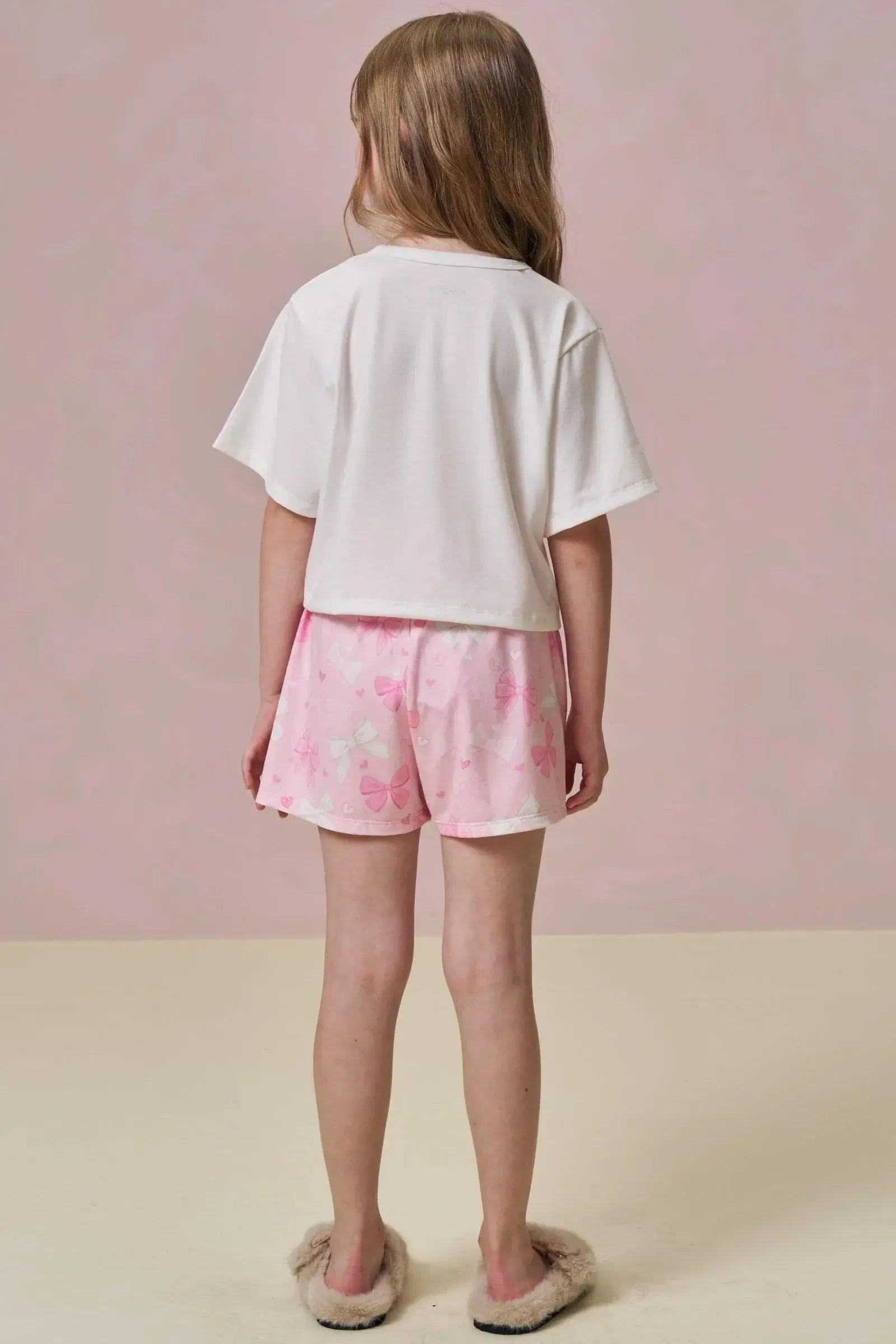 Conjunto de Pijama de Blusa em Malha Fresh com Shorts em Malha Comfy 96036 Infanti Infantil Menina