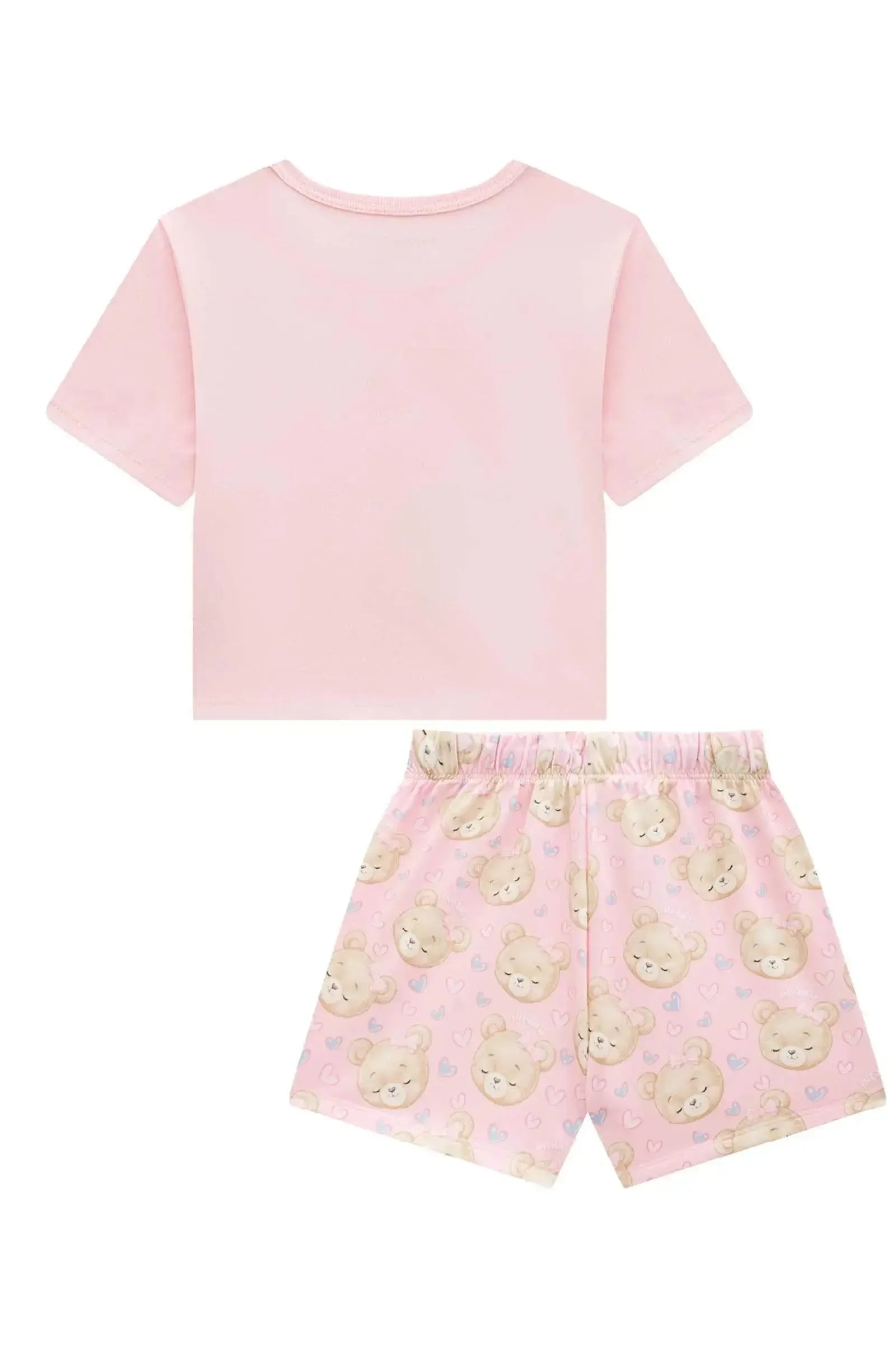 Conjunto de Pijama de Blusa em Meia Malha com Shorts em Malha Comfy 95999 Infanti Infantil Menina