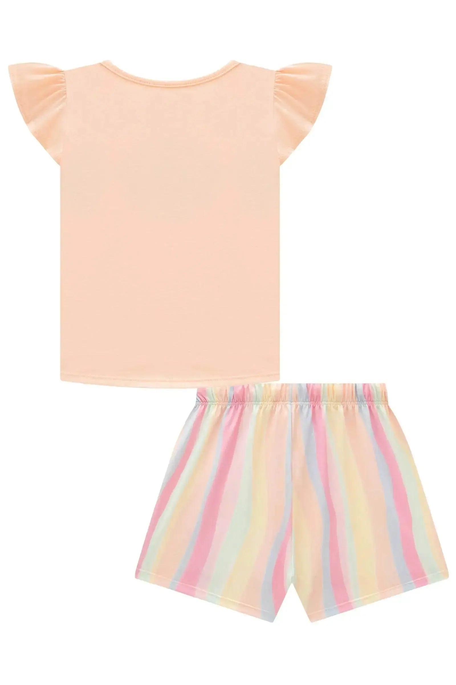 Conjunto de Pijama de Blusa em Meia Malha e Shorts em Malha Comfy 96211 Infanti Infantil Menina