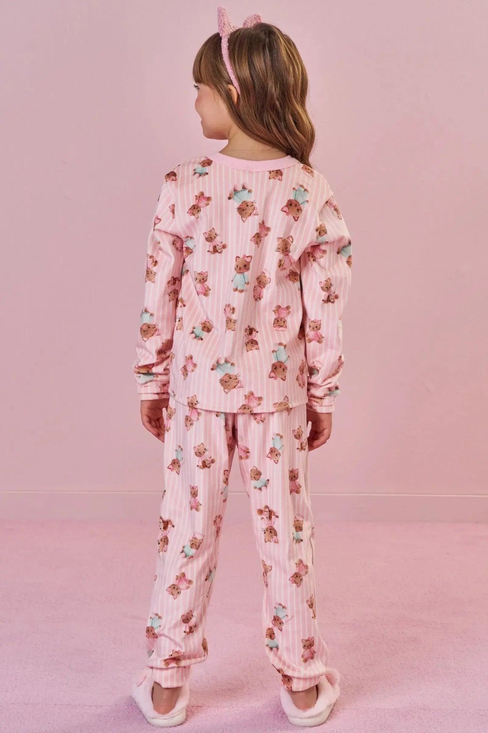 Conjunto de Pijama de Blusão e Calça em Fleece Luxo 89626 Infanti Infantil Menina