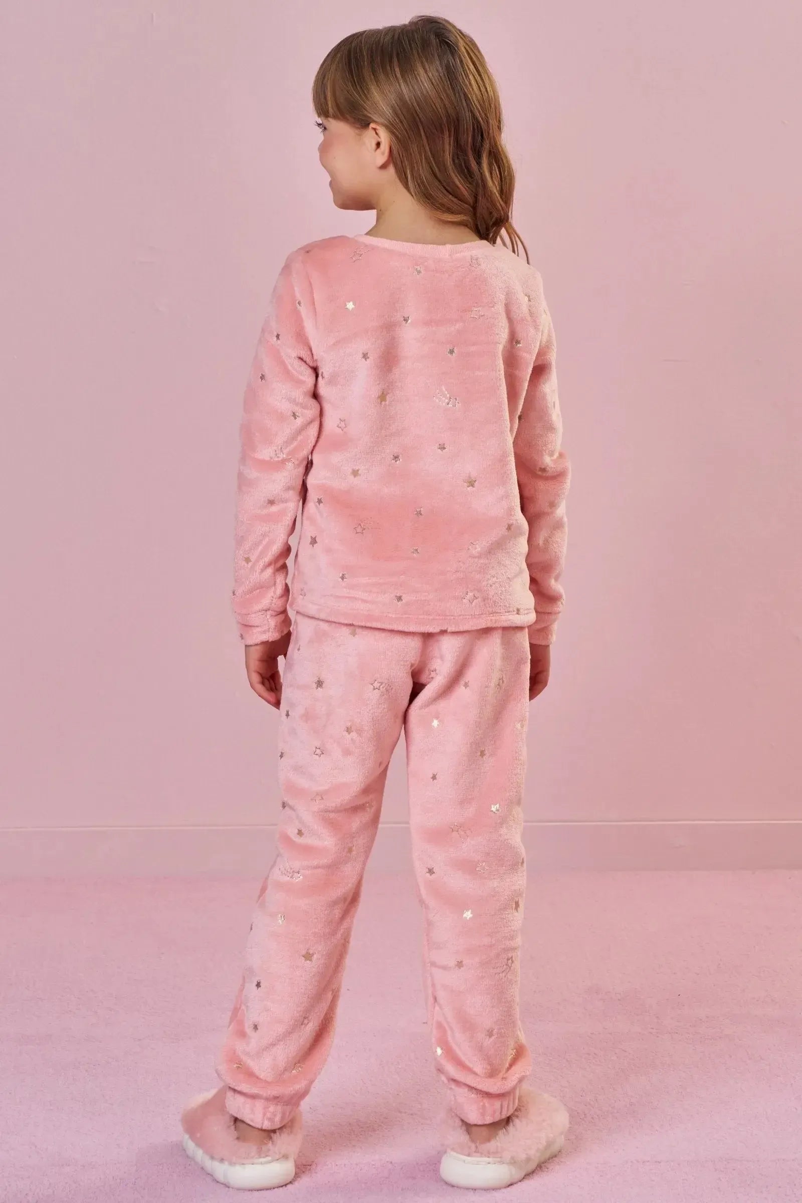 Conjunto de Pijama de Blusão e Calça em Pelo Foil 91772 Infanti Infantil Menina