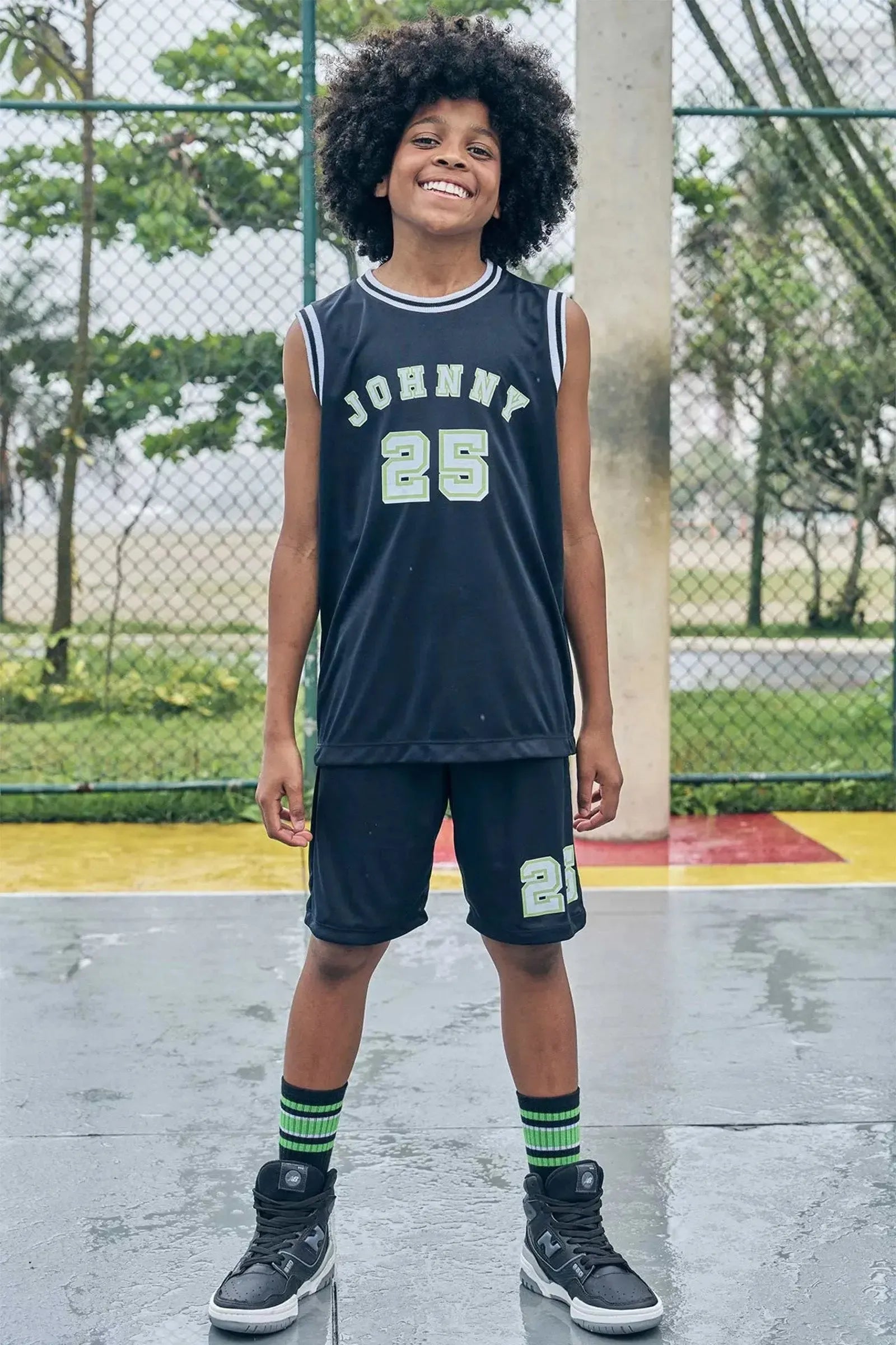 Conjunto de Regata e Bermuda em Malha Dry Sports 85689 Johnny Fox Teen Menino